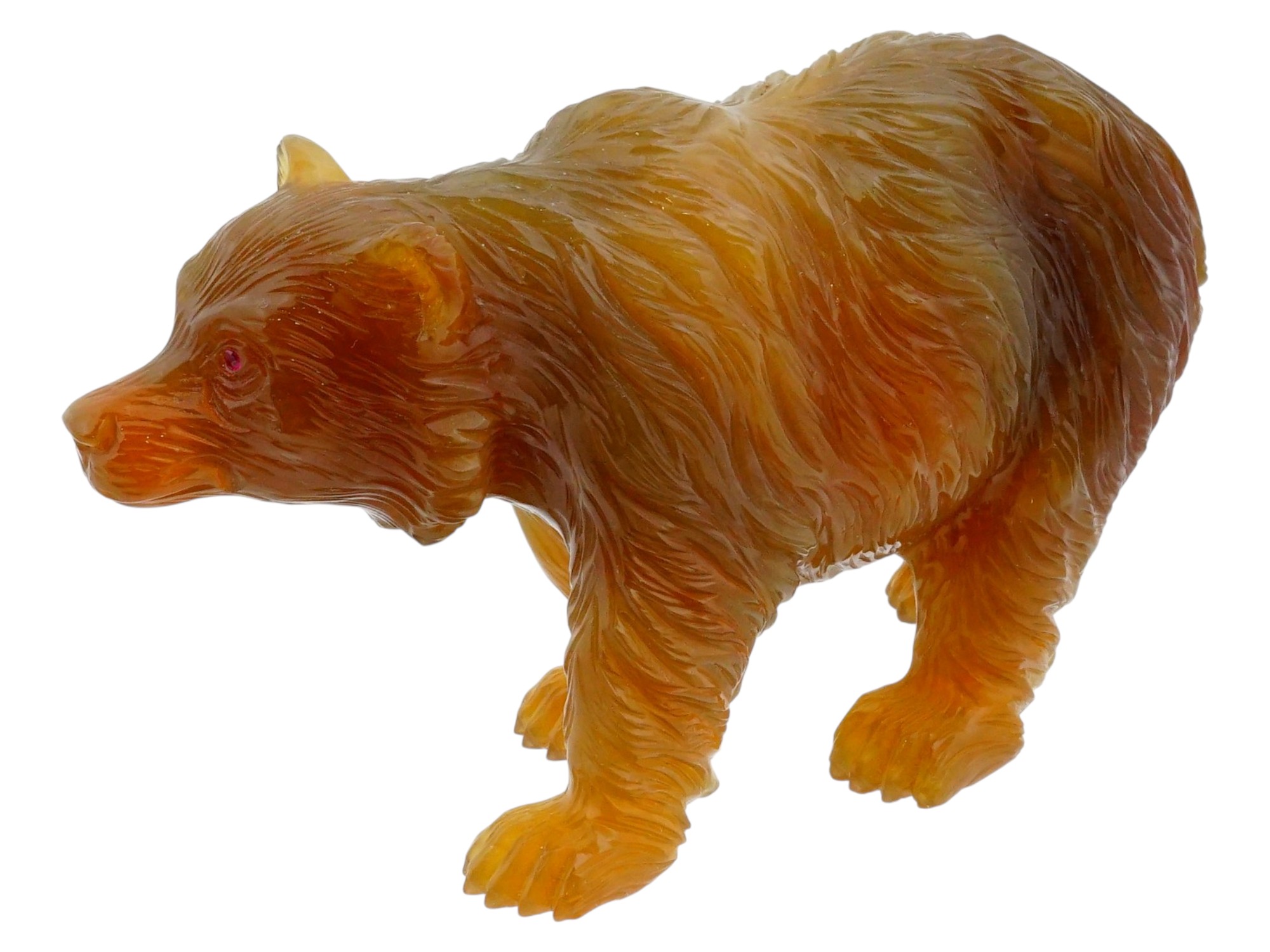 IMPERIAL RUSSIAN BALTIC AMBER FIGURINE OF A BEAR