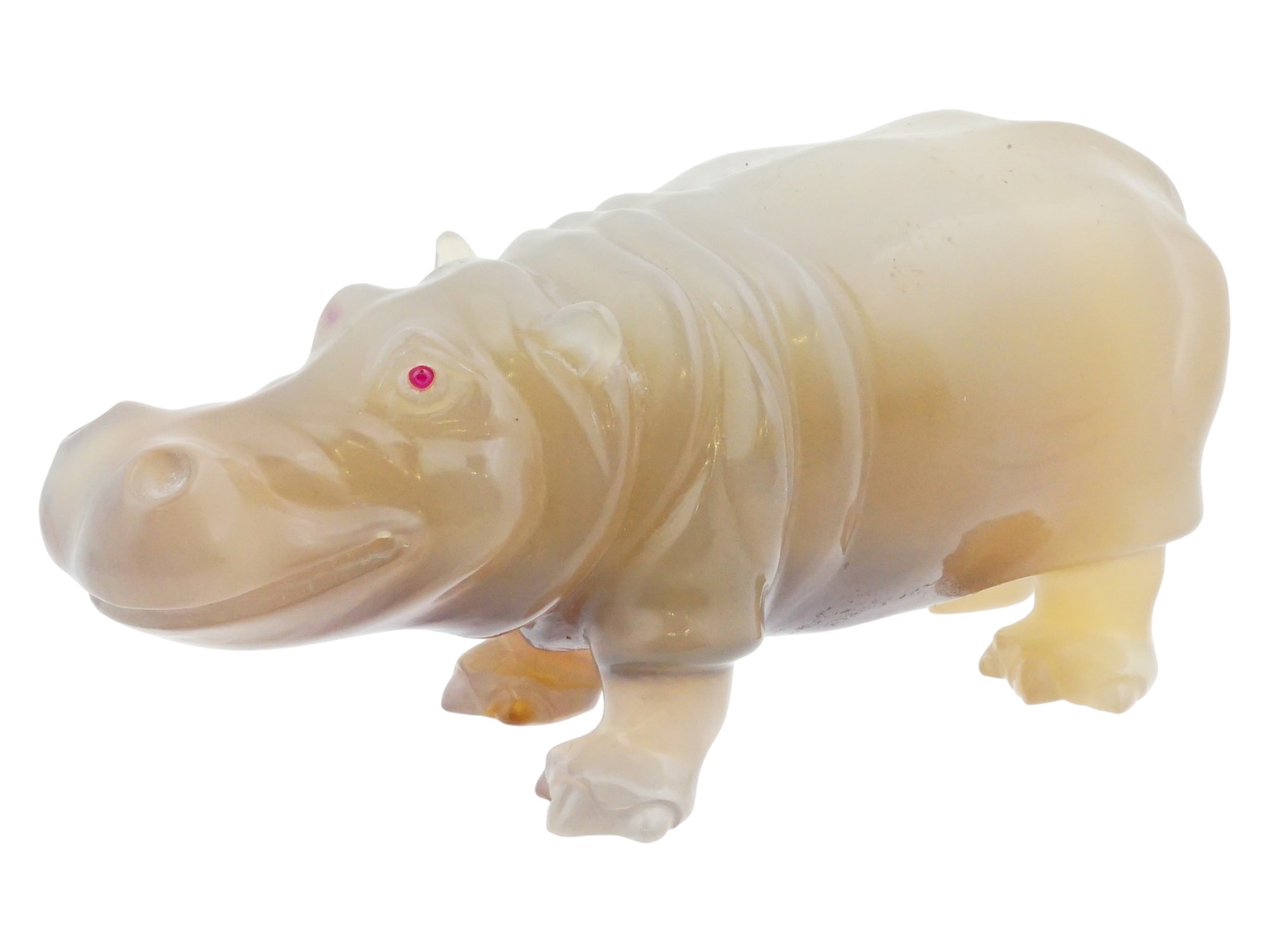 IMPERIAL RUSSIAN AGATE FIGURINE OF A HIPPO