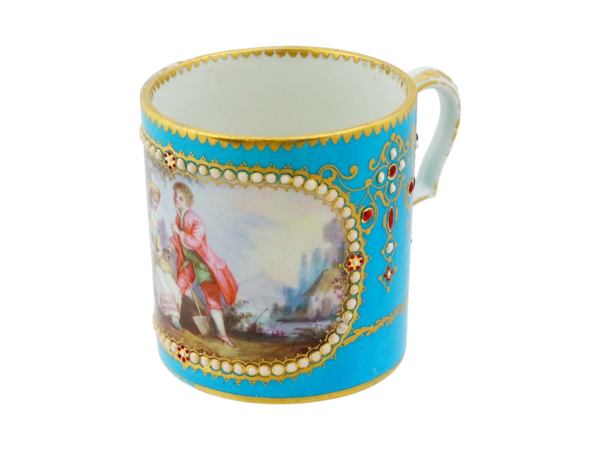 ANTIQUE FRENCH SERVES PORCELAIN TEA CUP