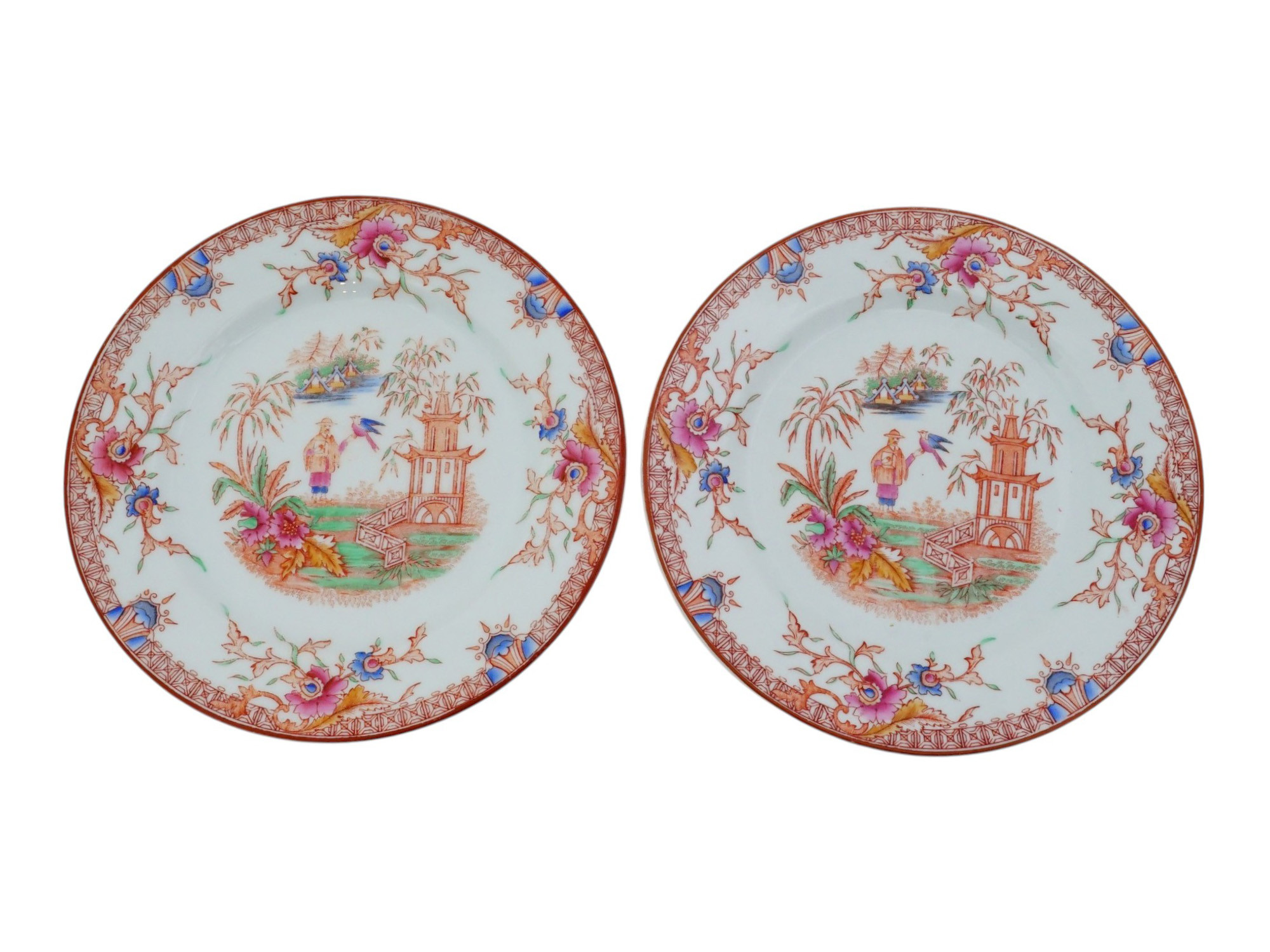 IMPERIAL RUSSIAN KORNILOV PORCELAIN CHINOISERIE PLATES