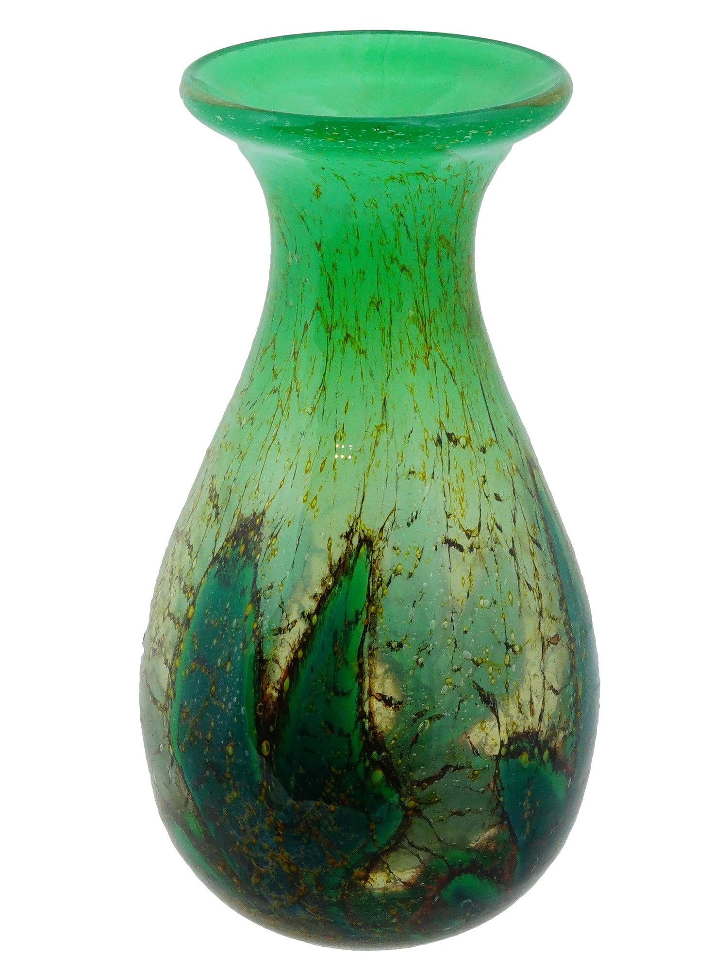ART DECO GERMAN WMF IKORA GREEN GLASS VASE