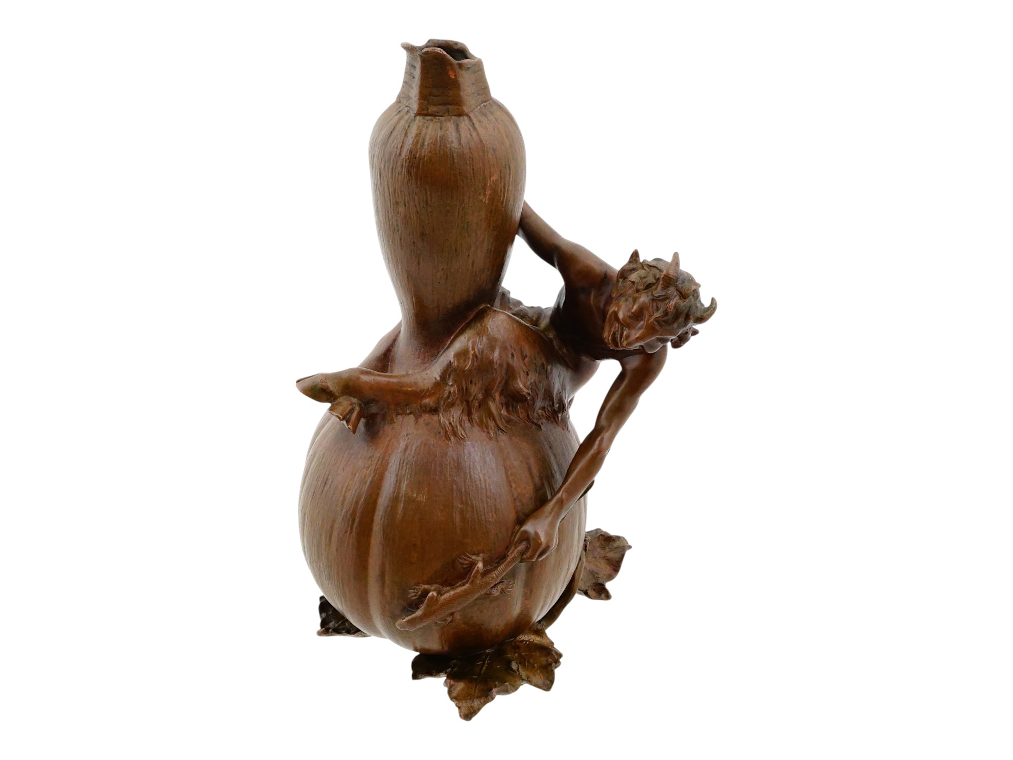 AUSTRIAN FRANZ BERGMANN VIENNA BRONZE SATYR BUD VASE
