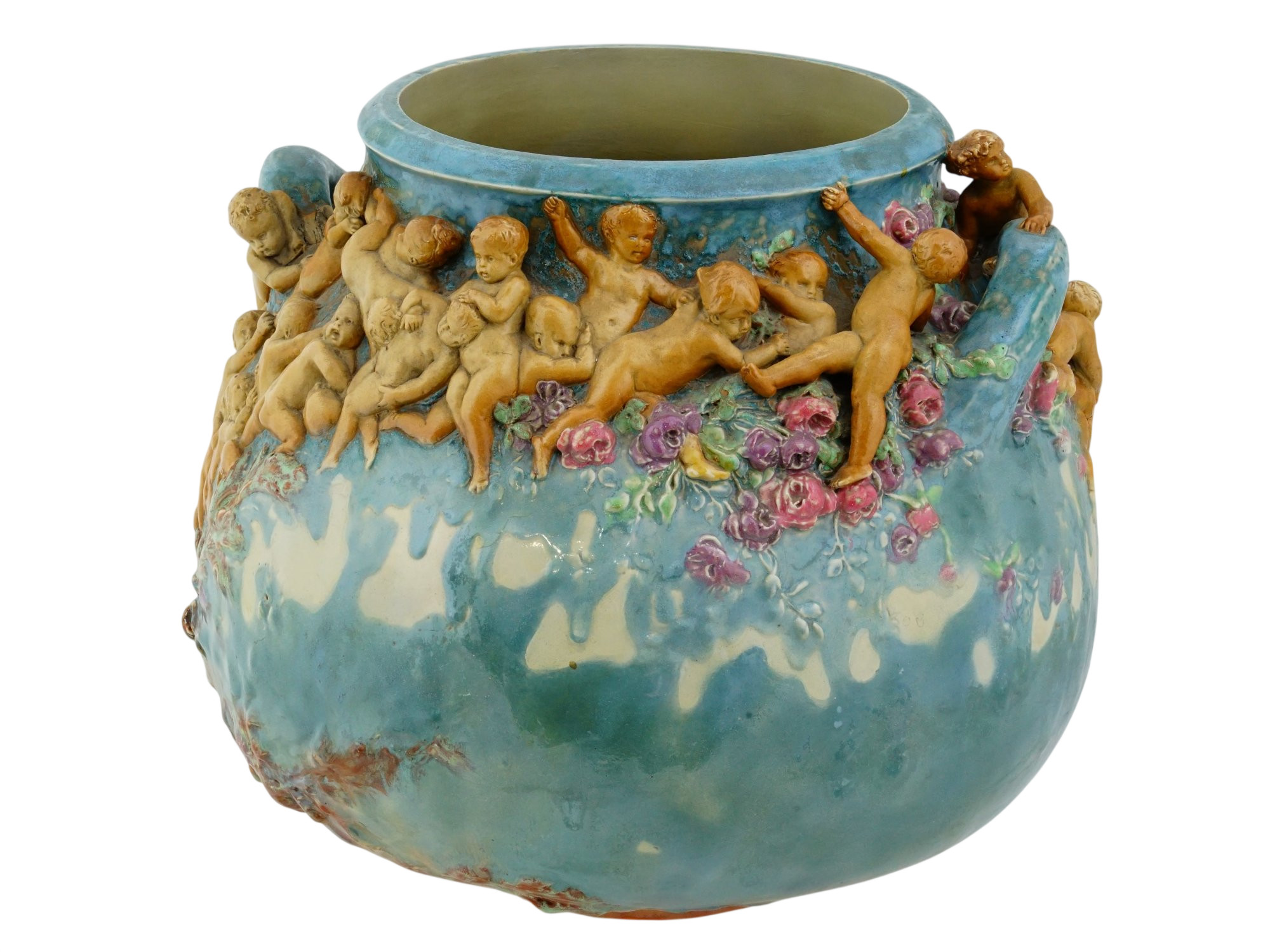 LOUIS-ROBERT CARRIER-BELLEUSE FRENCH POTTERY JARDINIERE