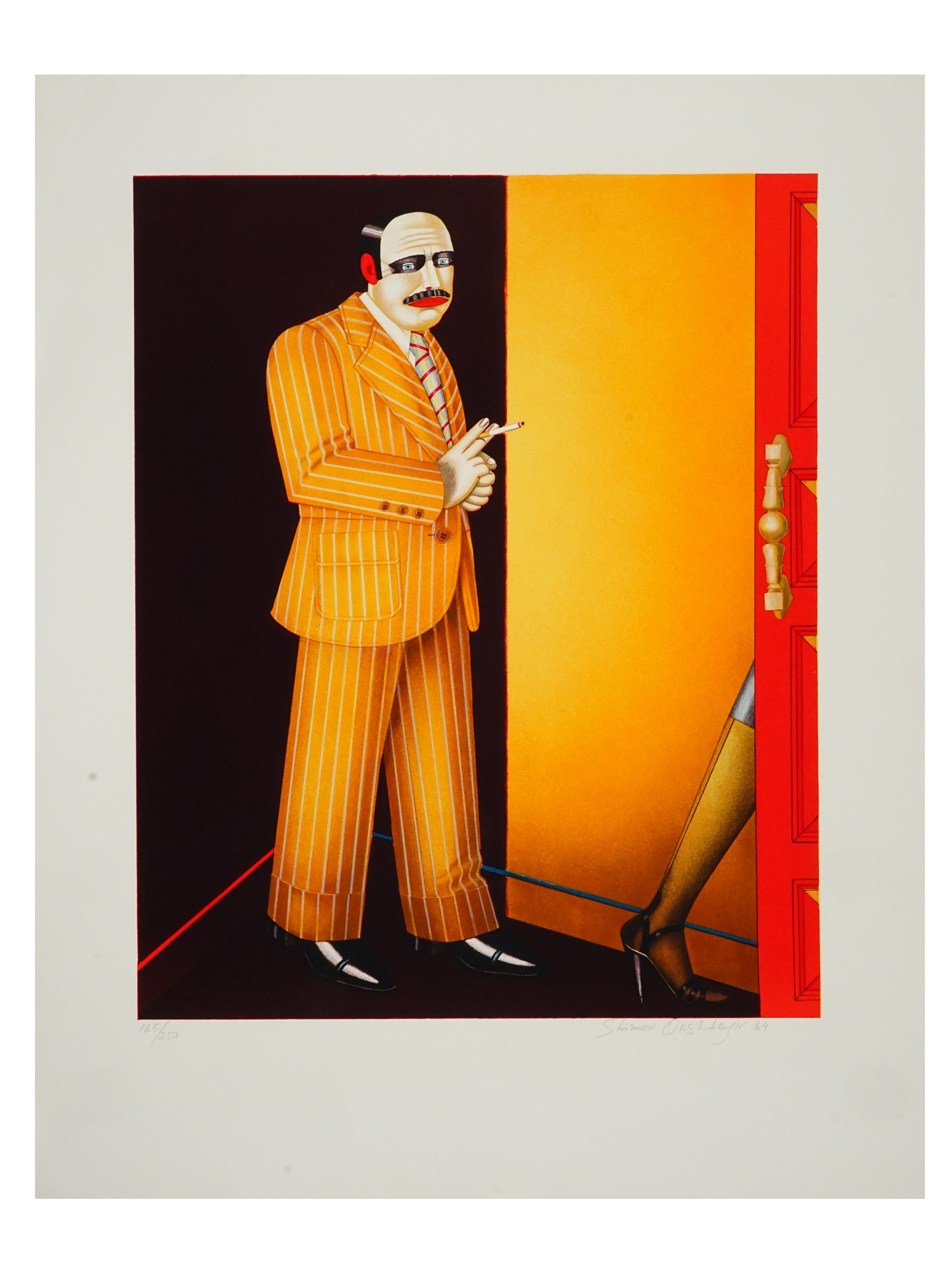 SHIMON OKSHTEYN AMERICAN LTD ED LITHOGRAPH BUSINESSMAN