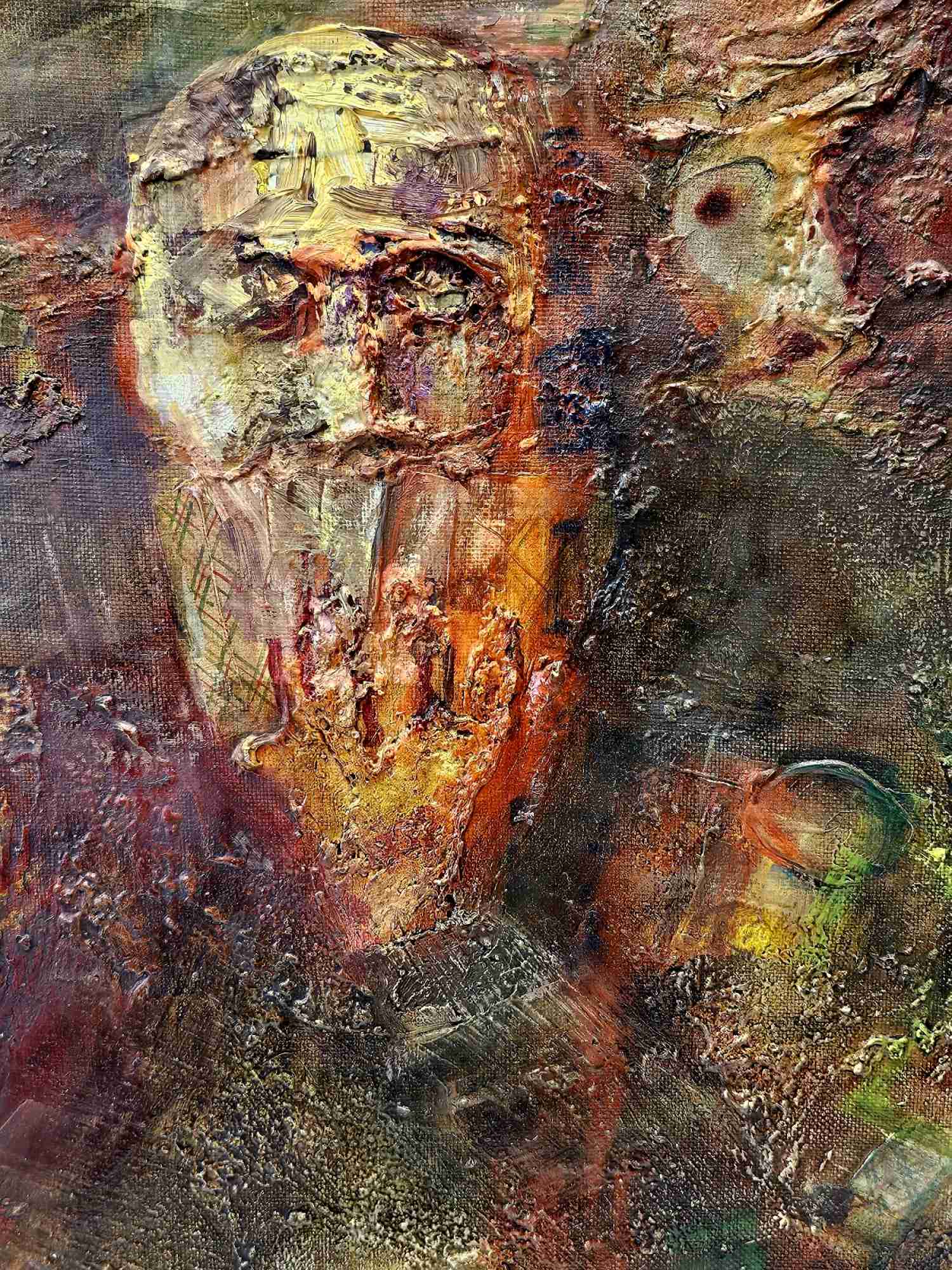 LUCIEN DULFAN RUSSIAN-AMERICAN IMPASTO PAINTING THE GAME