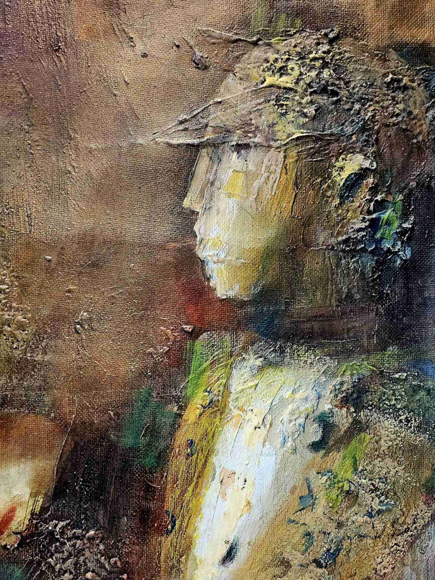 LUCIEN DULFAN RUSSIAN-AMERICAN IMPASTO PAINTING THE GAME
