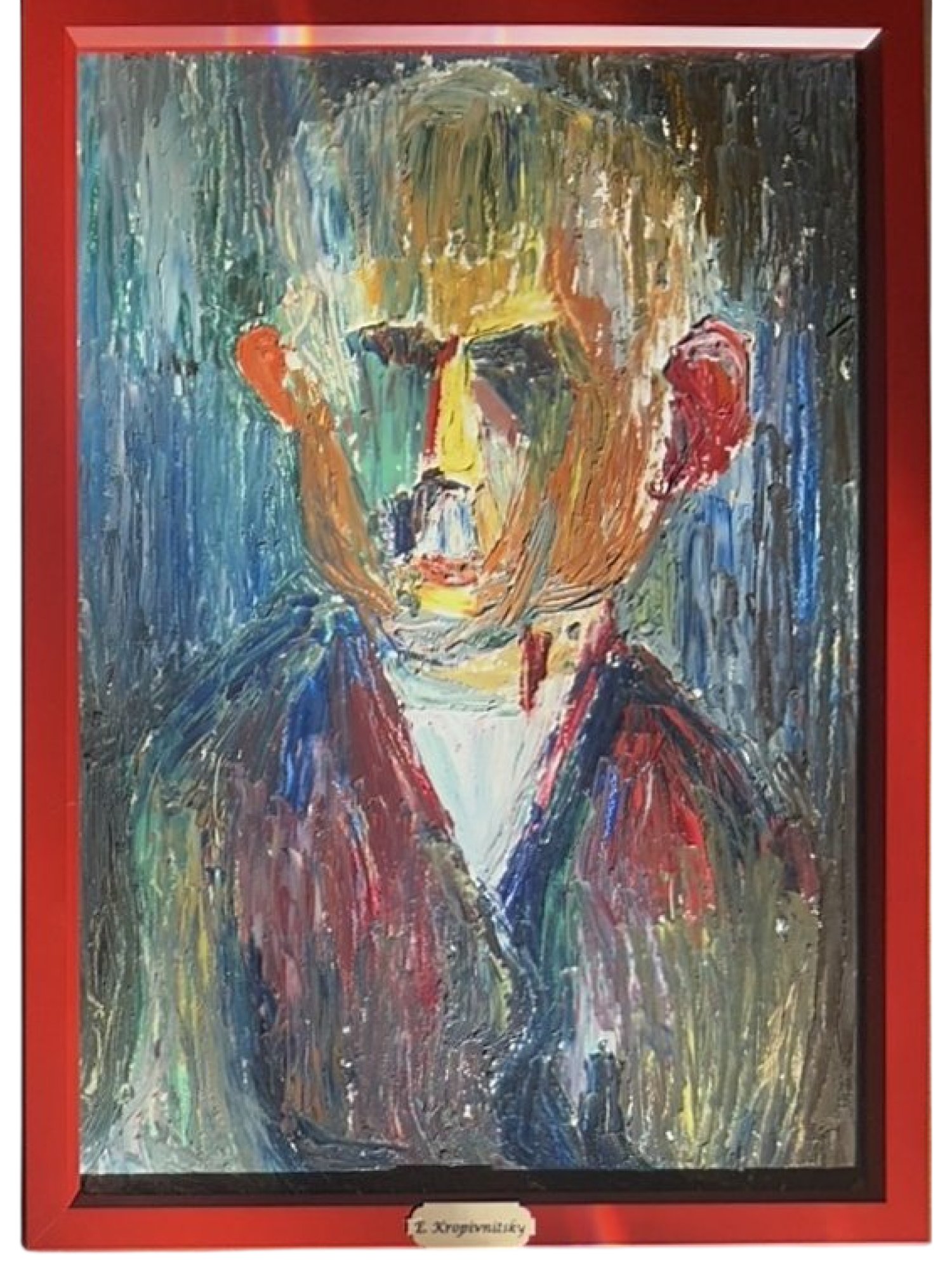 RUSSIAN LEV KROPIVNITSKY PORTRAIT OIL ON BOARD PAINTING