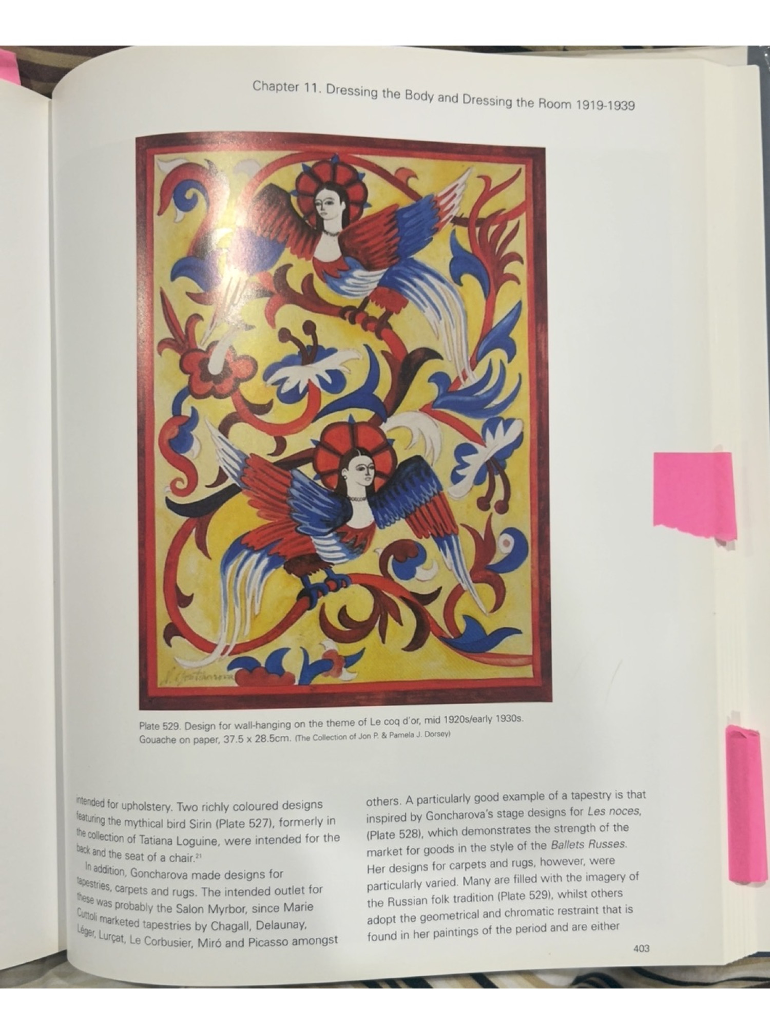 RUSSIAN NATALIA GONCHAROVA LE COQ D'OR GOUACHE PAINTING