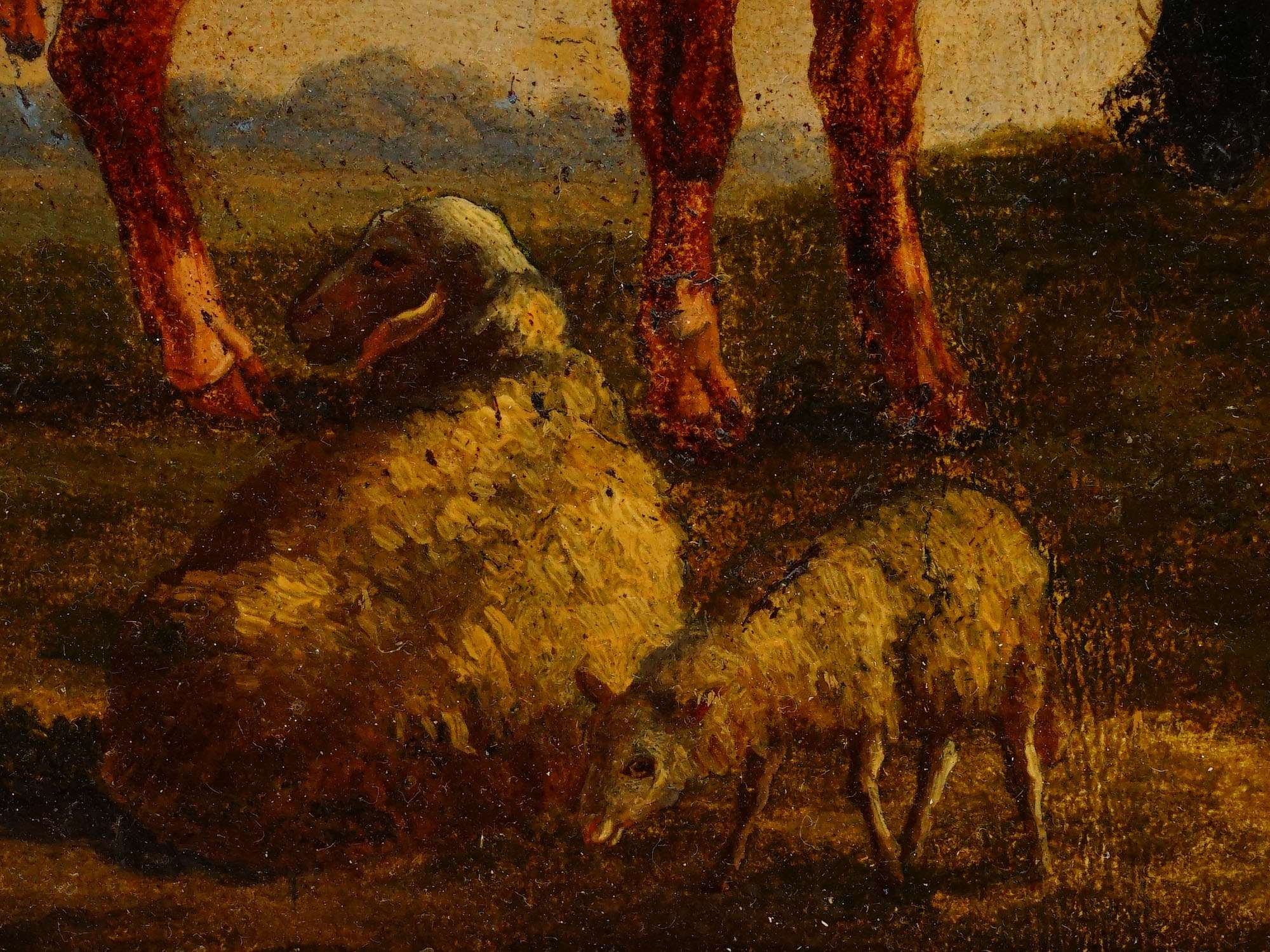 ANTIQUE 19TH C EUROPEAN PASTORAL OIL PAINTING