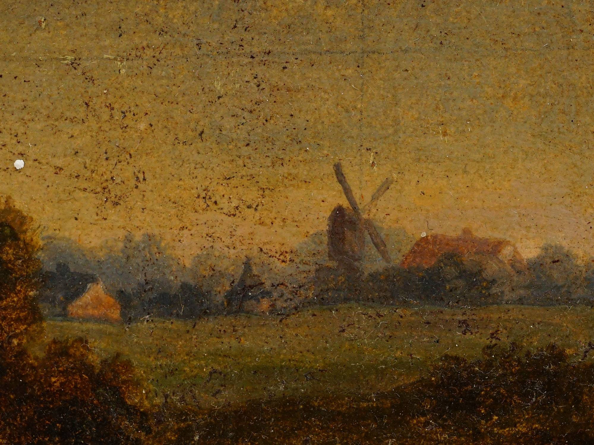 ANTIQUE 19TH C EUROPEAN PASTORAL OIL PAINTING