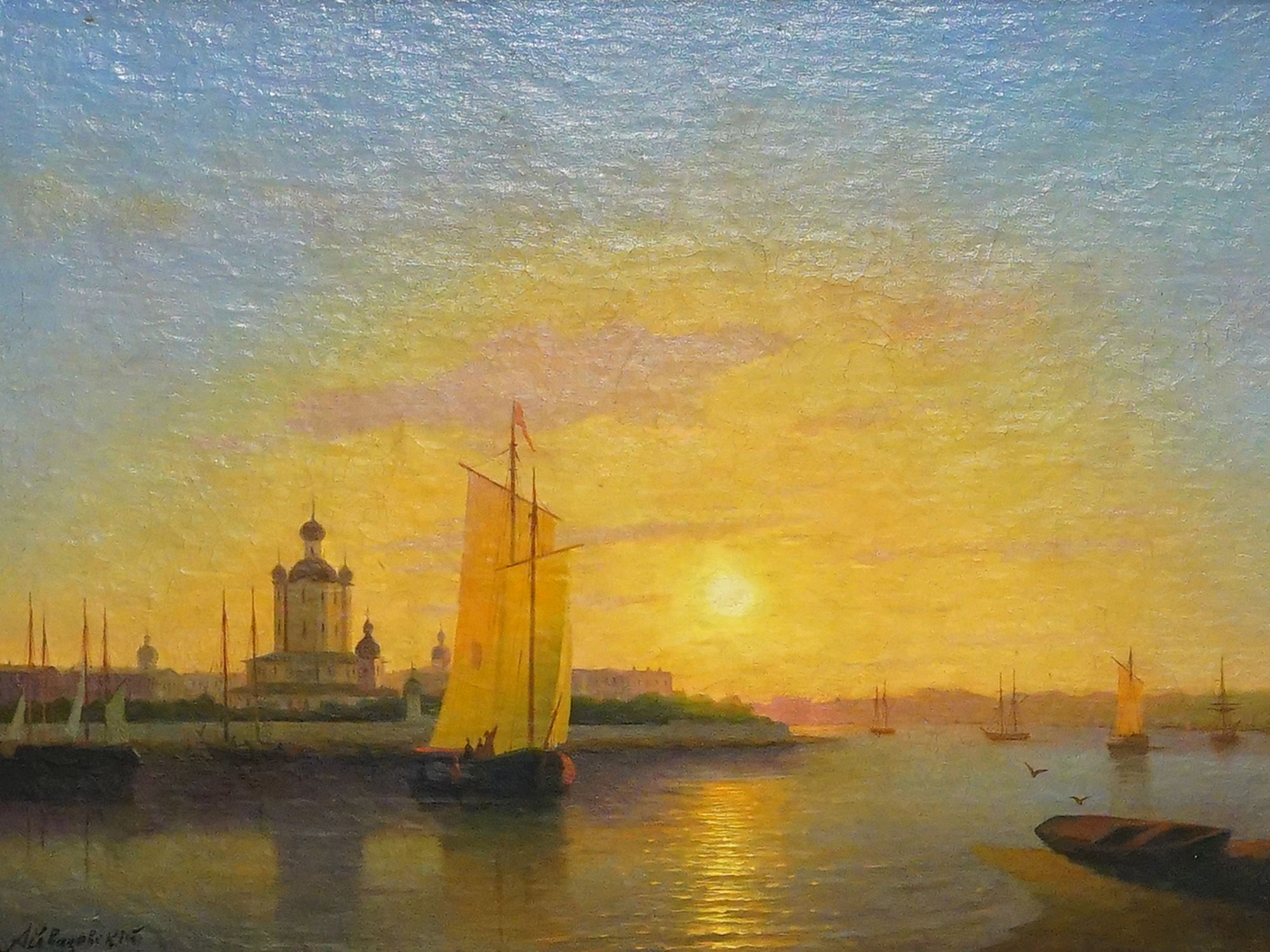 ATTR TO IVAN AIVAZOVSKY RUSSIAN SEASCAPE PAINTING
