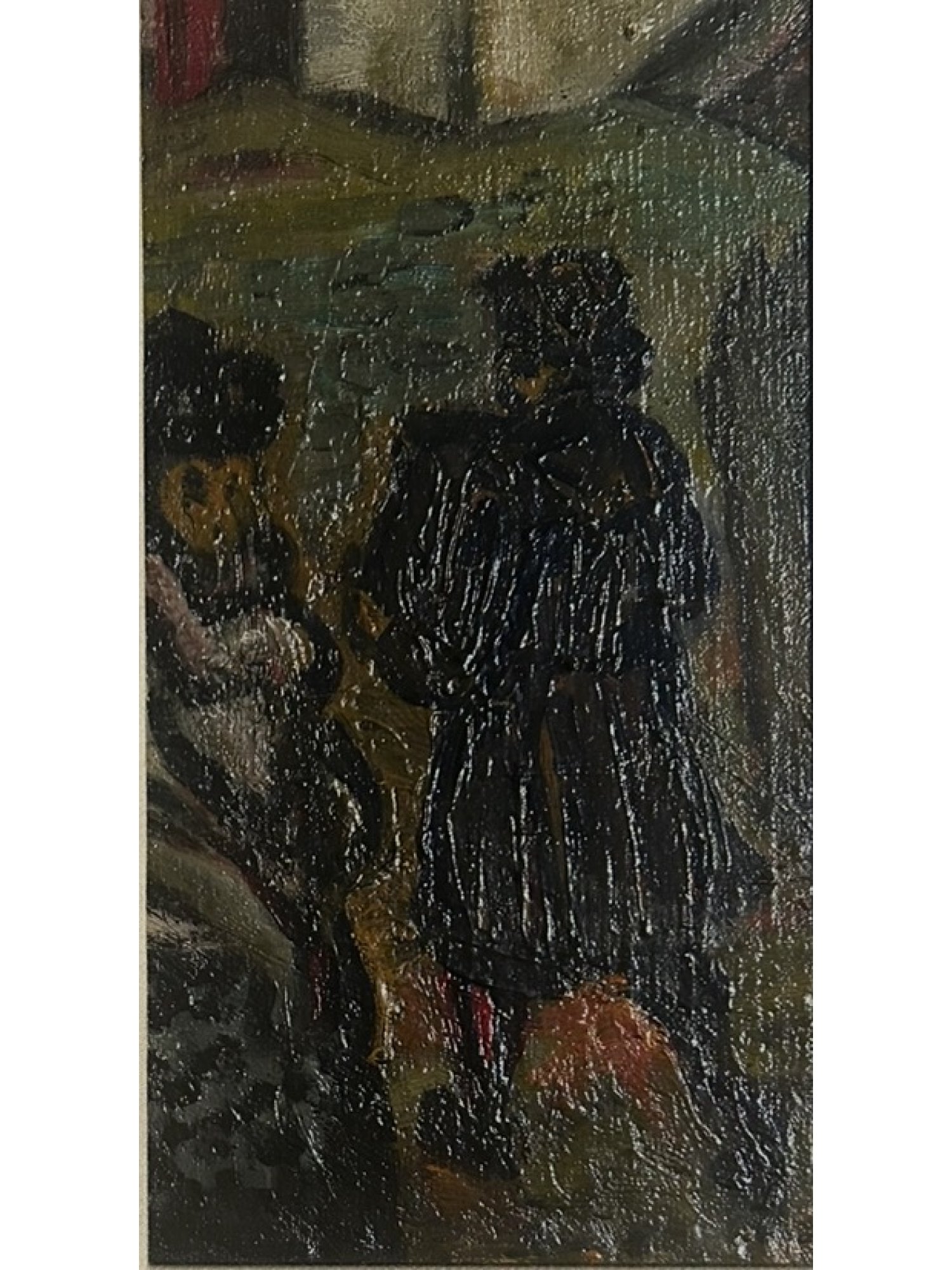 RUSSIAN-AMERICAN SASHA MOLDOVAN OIL PEASANTS PAINTING