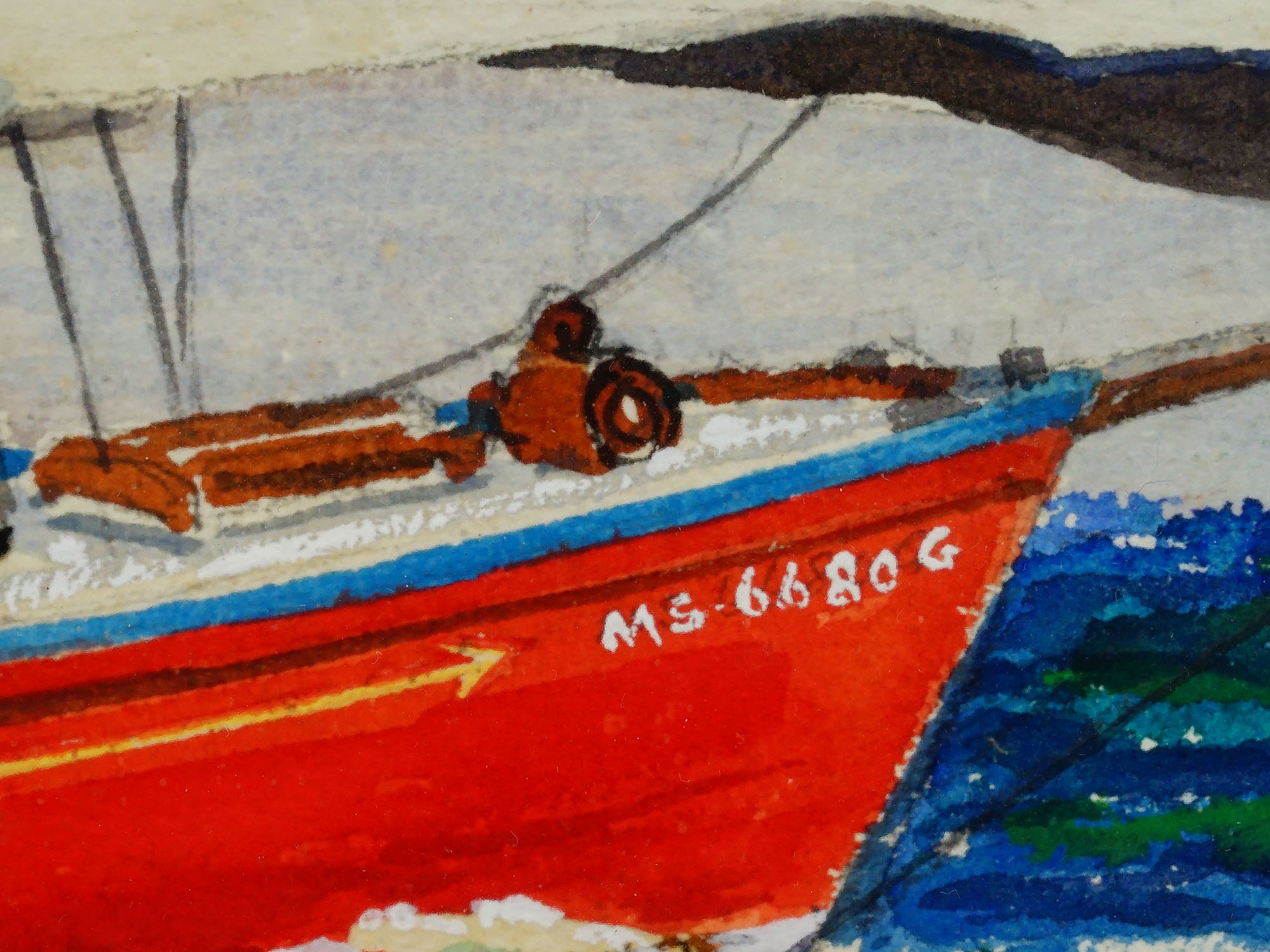 AMERICAN DOROTHY HAMBLY ELLEN SAILBOAT WATERCOLOR PAINTING