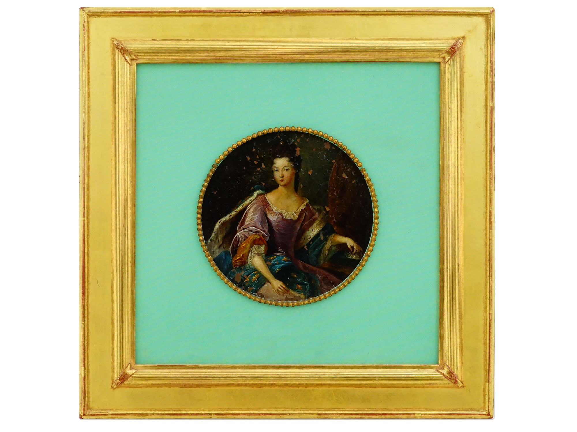 ANTIQUE 18TH C FRENCH SCHOOL FEMALE PORTRAIT PAINTING