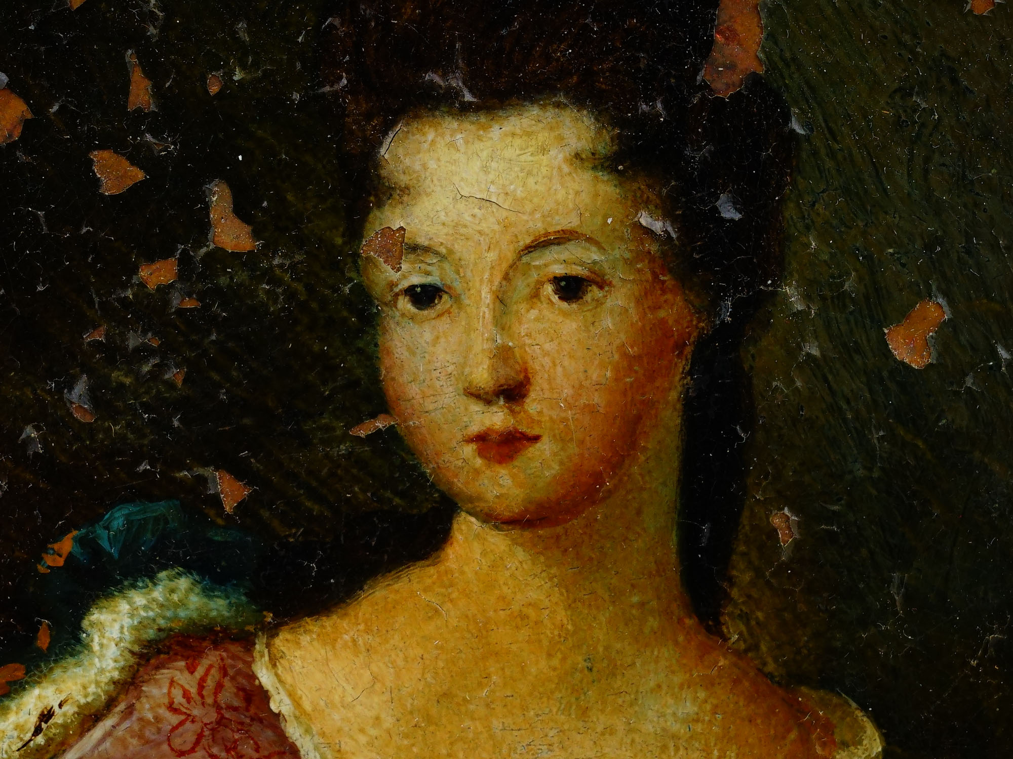 ANTIQUE 18TH C FRENCH SCHOOL FEMALE PORTRAIT PAINTING