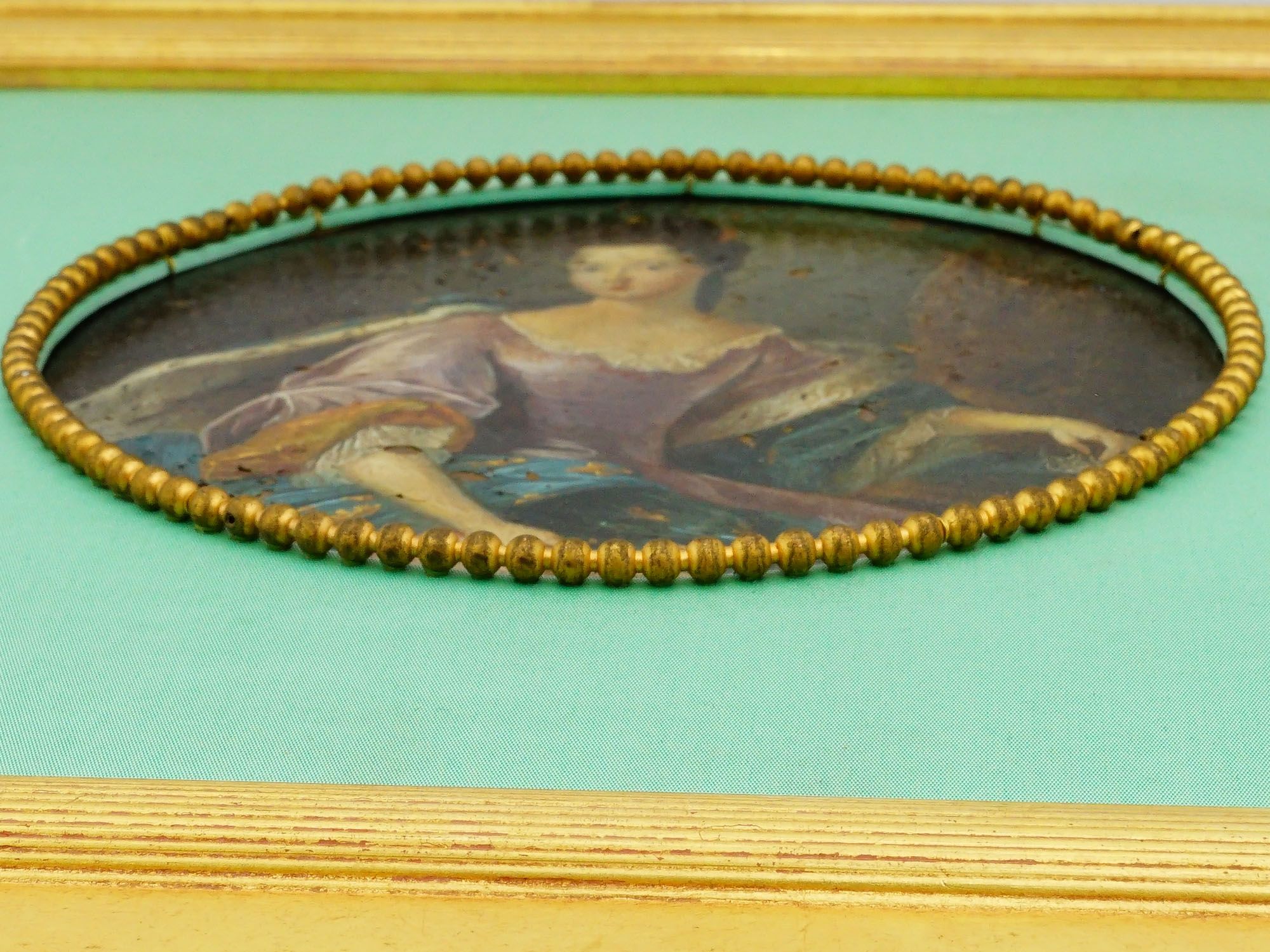 ANTIQUE 18TH C FRENCH SCHOOL FEMALE PORTRAIT PAINTING