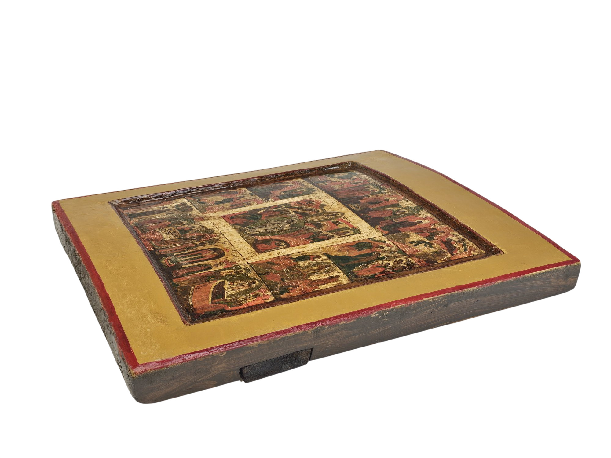 17TH/18TH C. RUSSIAN ICON RESURRECTION & FEASTS WITH KOVCHEG
