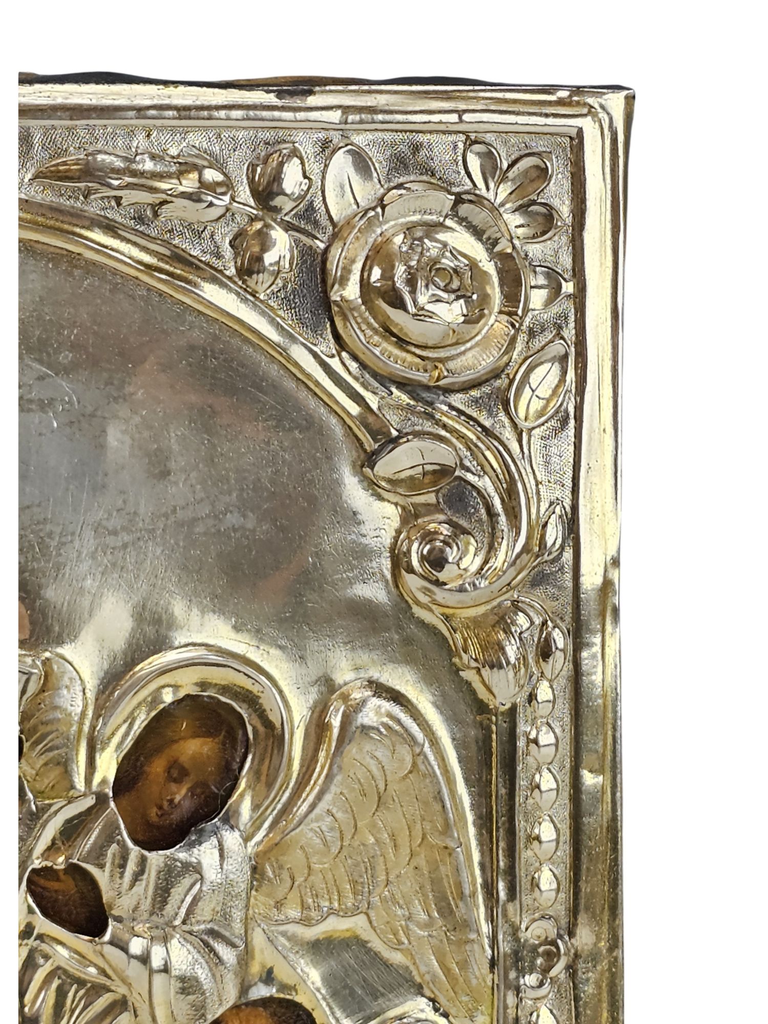 ANTIQUE 19TH C RUSSIAN 84 SILVER ICON JOY OF ALL WHO SORROW