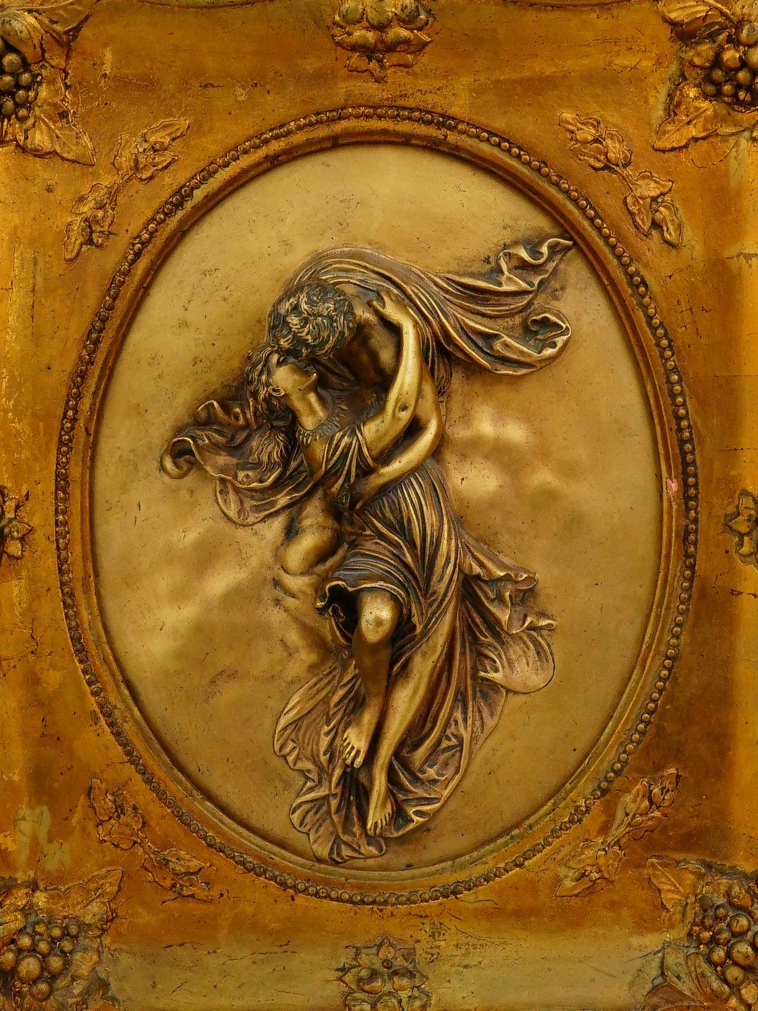 PAIR ANTIQUE EUROPEAN ART NOUVEAU BRONZE RELIEF PLAQUES