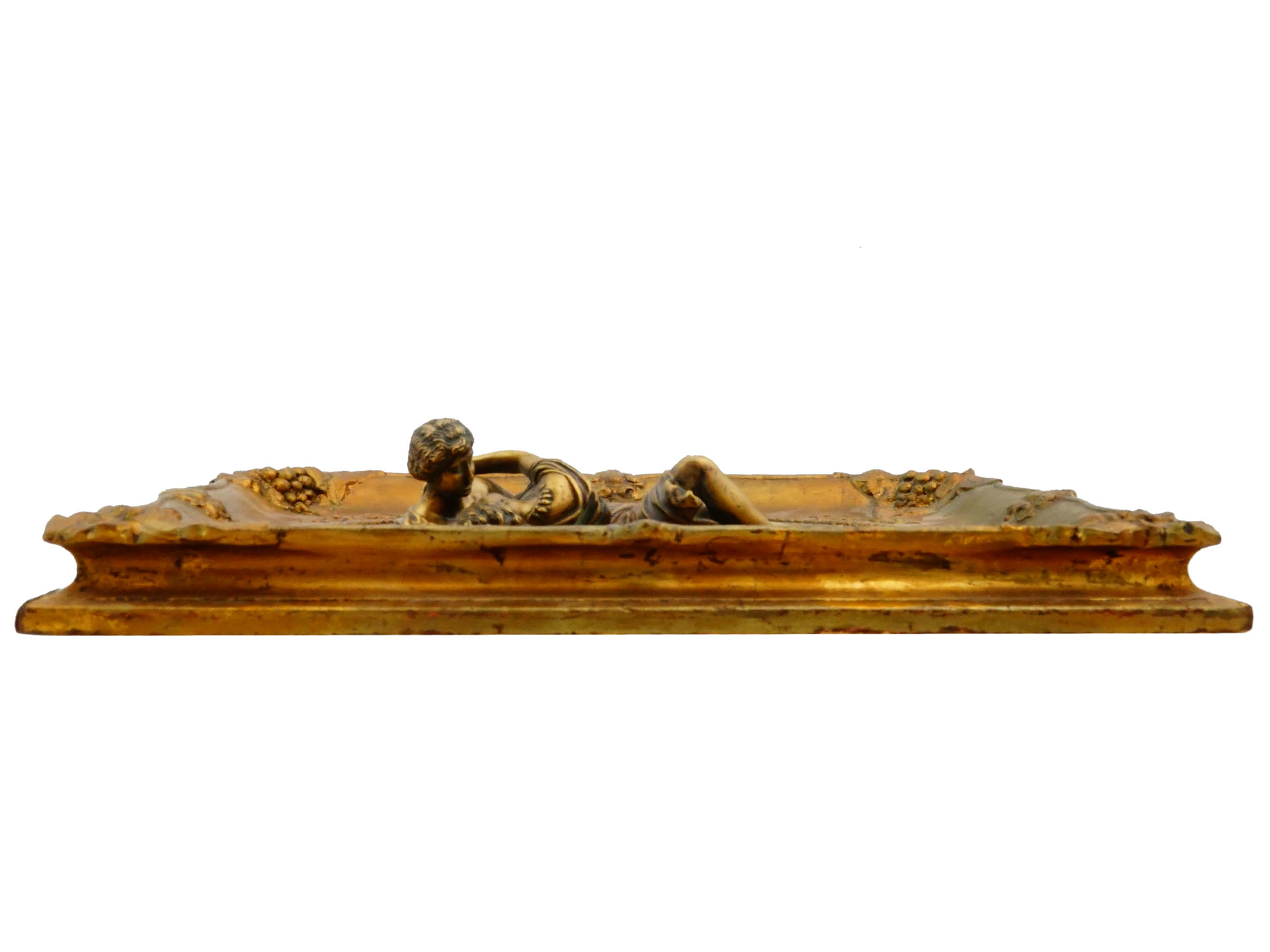PAIR ANTIQUE EUROPEAN ART NOUVEAU BRONZE RELIEF PLAQUES
