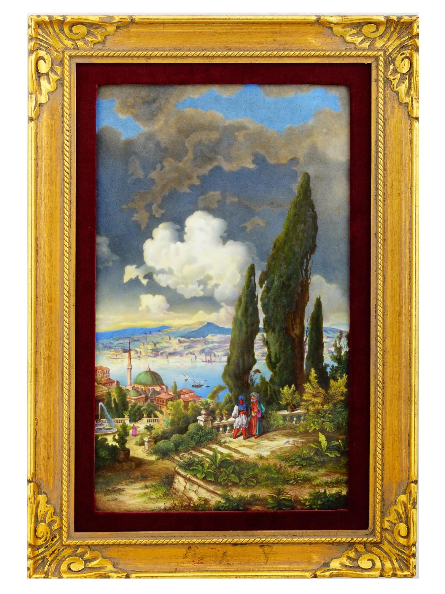 ANTIQUE GERMAN KPM HAND PAINTED PORCELAIN PLAQUE