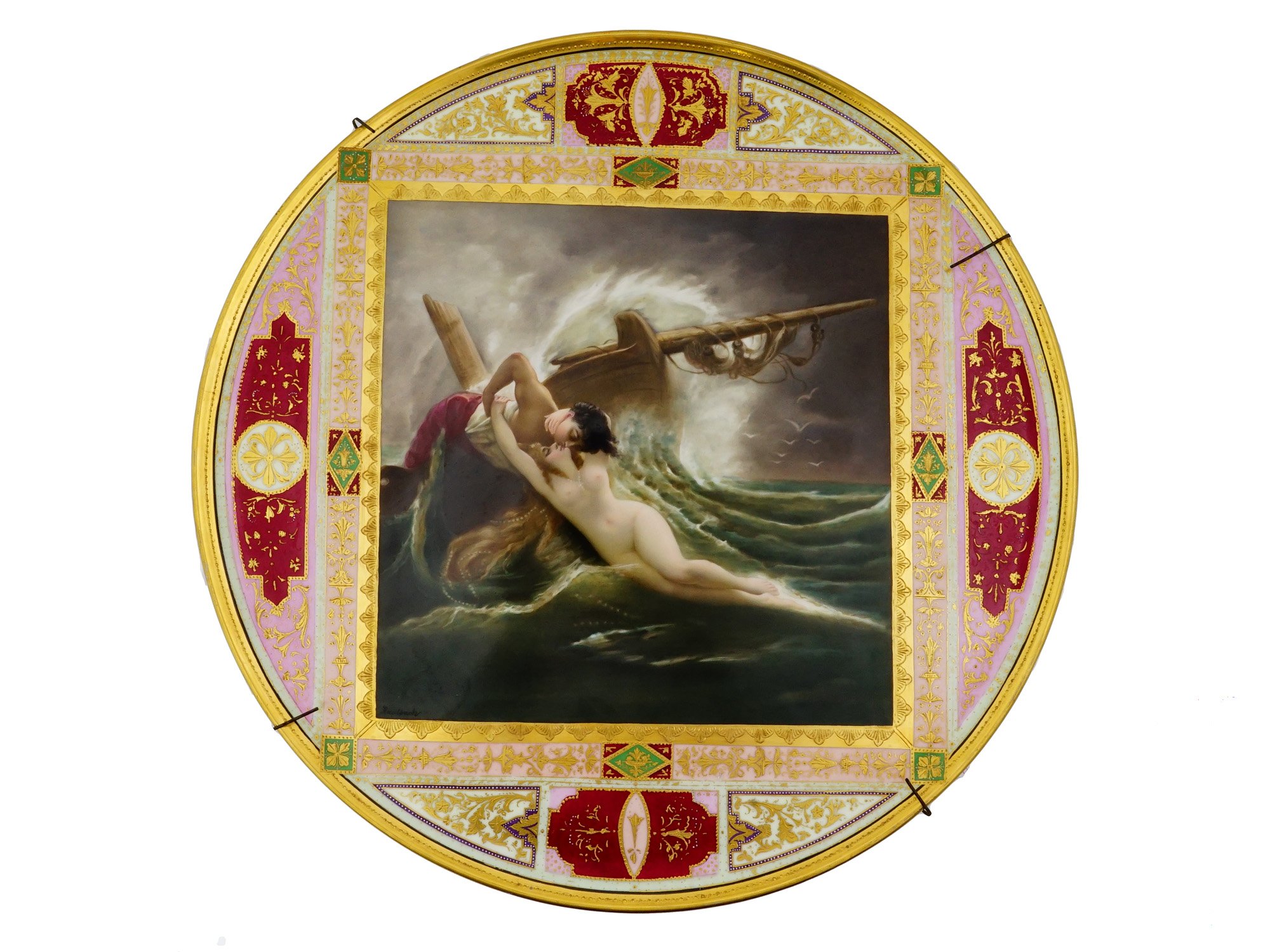 ANTIQUE 19TH C ROYAL VIENNA CABINET PORCELAIN PLATE