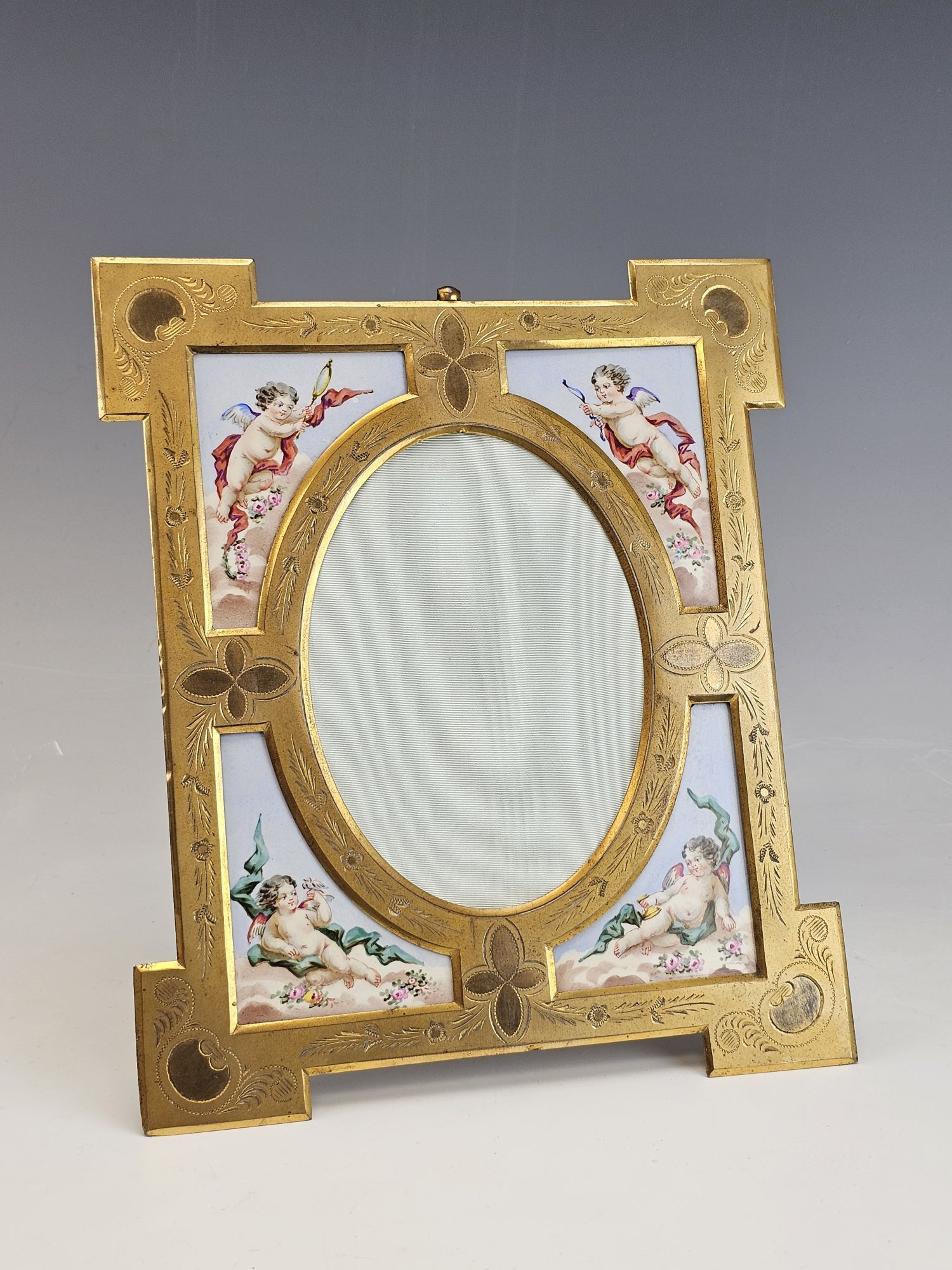 TIFFANY & CO FRENCH GILT BRONZE SEVRES STYLE PORCELAIN FRAME