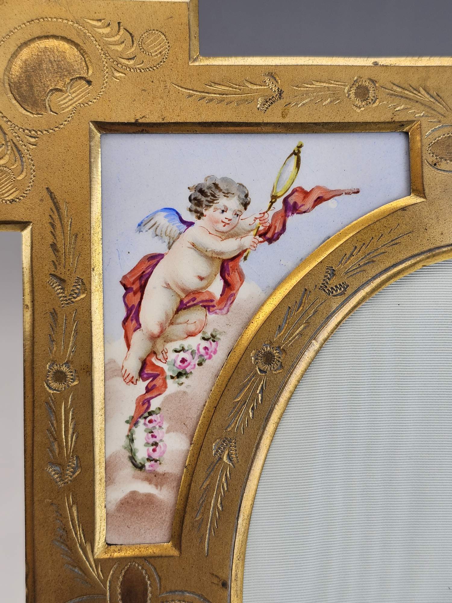 TIFFANY & CO FRENCH GILT BRONZE SEVRES STYLE PORCELAIN FRAME