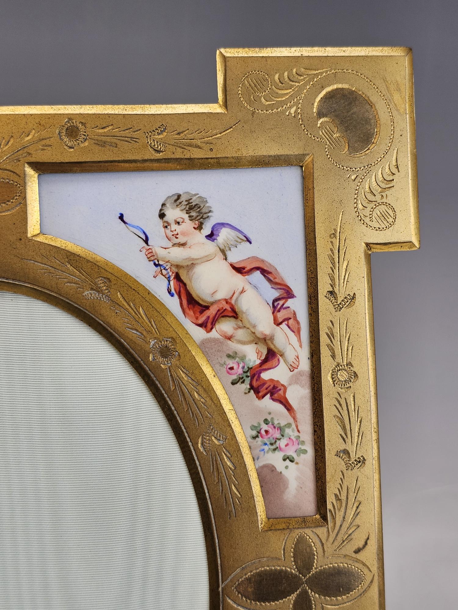 TIFFANY & CO FRENCH GILT BRONZE SEVRES STYLE PORCELAIN FRAME