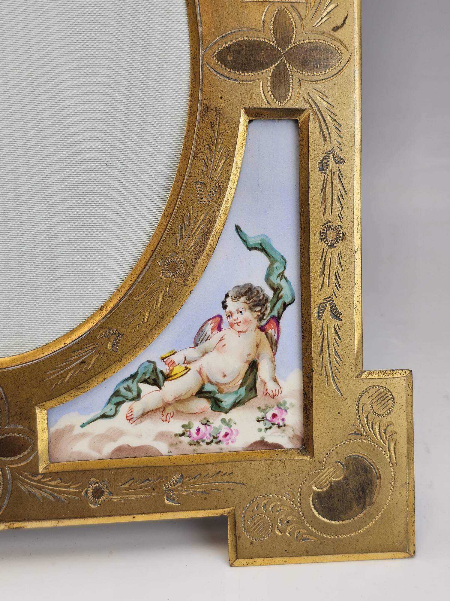 TIFFANY & CO FRENCH GILT BRONZE SEVRES STYLE PORCELAIN FRAME