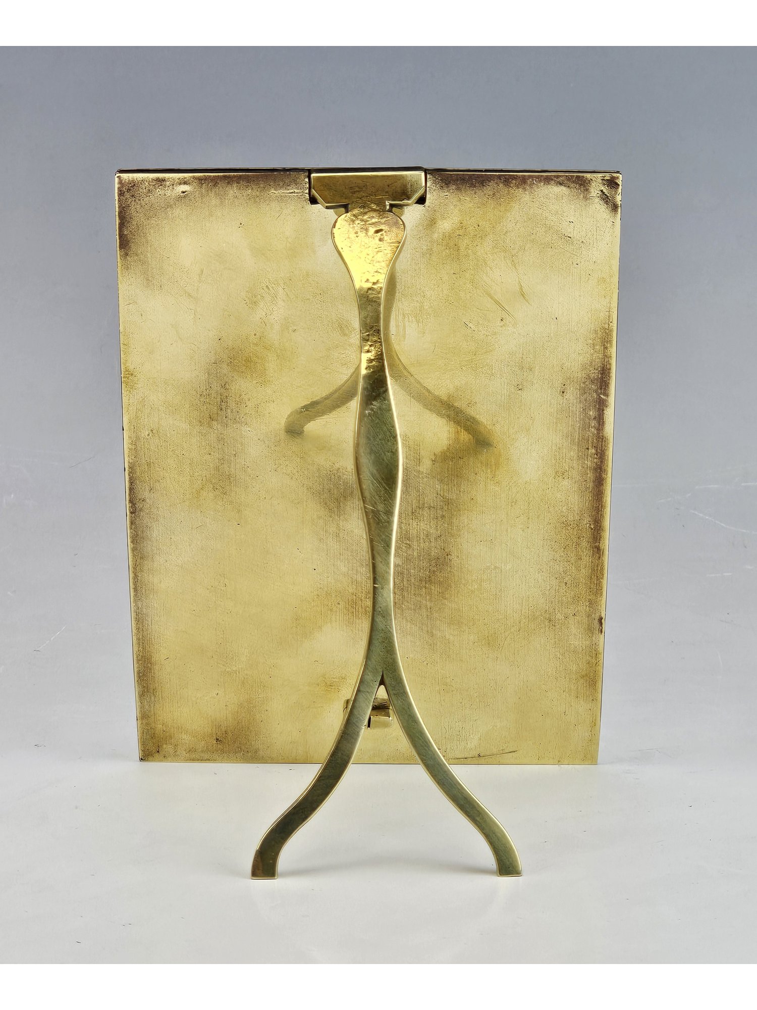 ANTIQUE FRENCH CHAMPLEVE ENAMEL GILT BRONZE PICTURE FRAME