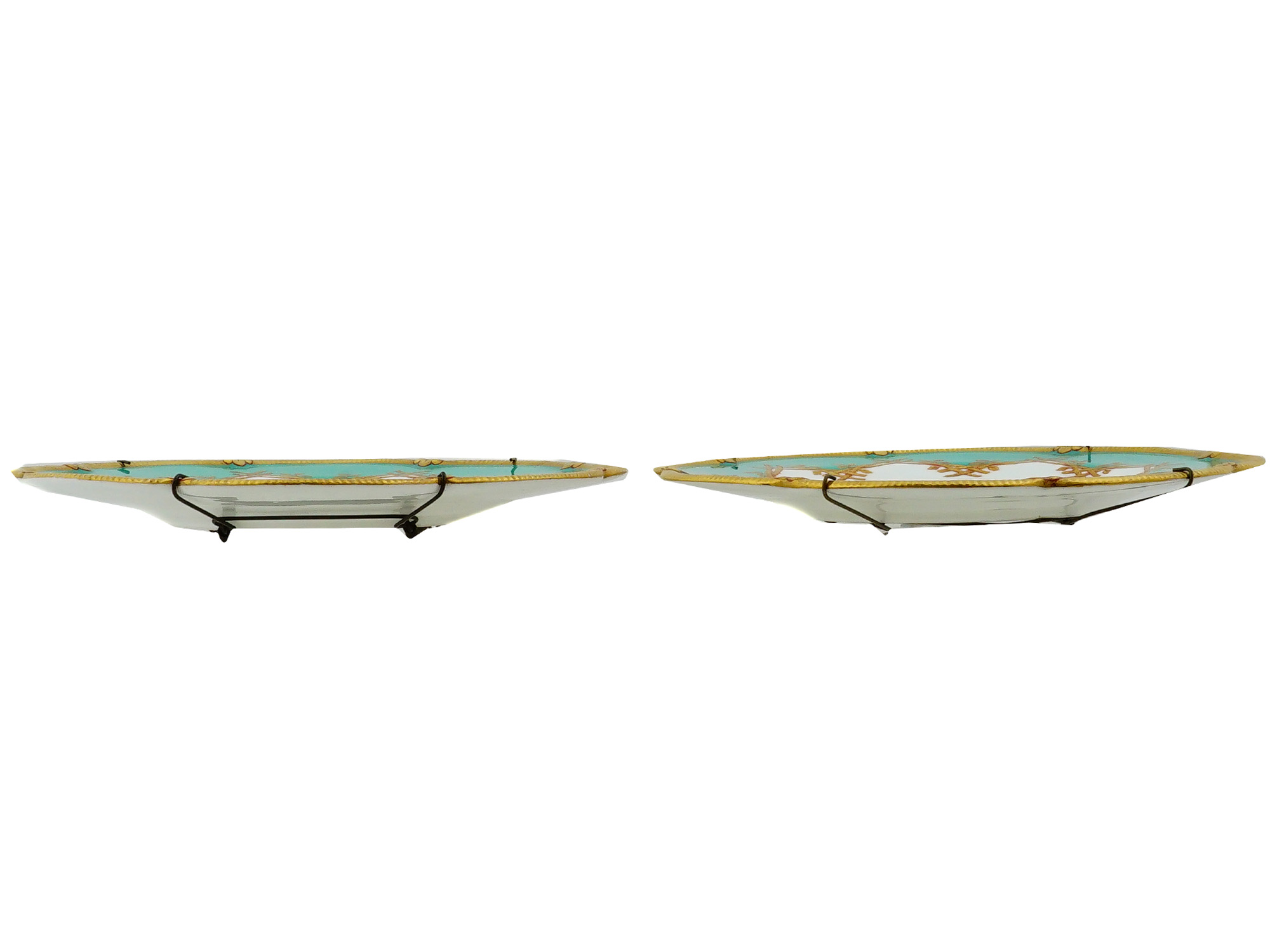 PAIR OF WILLIAM MORTLOCK PORCELAIN BIRD PLATES