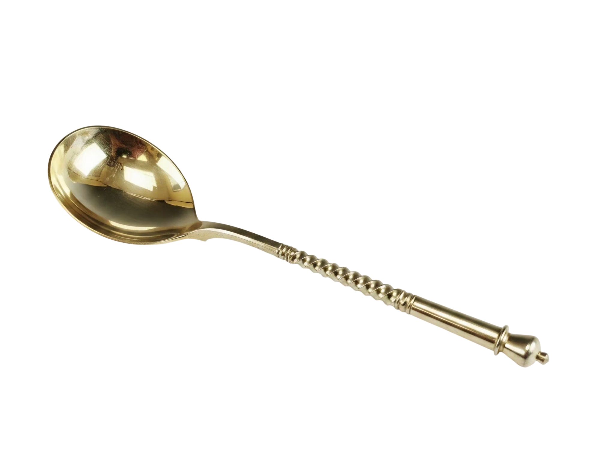 ANTIQUE RUSSIAN SILVER NIELLO SERVING SPOON KHLEBNIKOV 1888