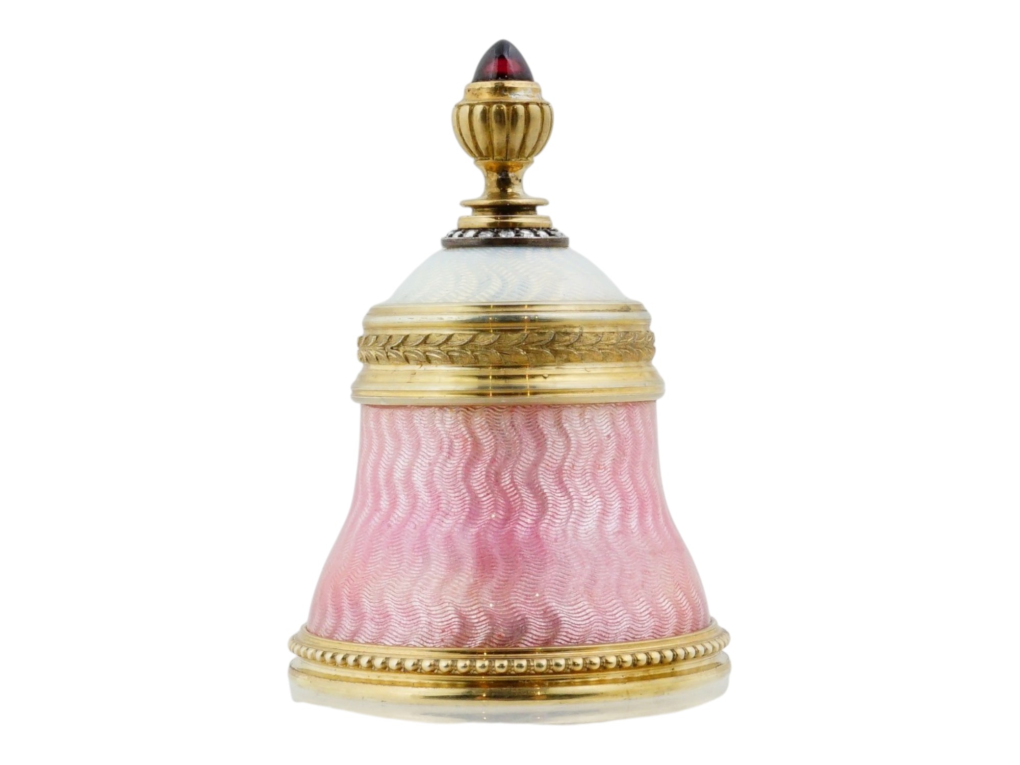 RUSSIAN SILVER GUILLOCHE ENAMEL PERFUME BOTTLE