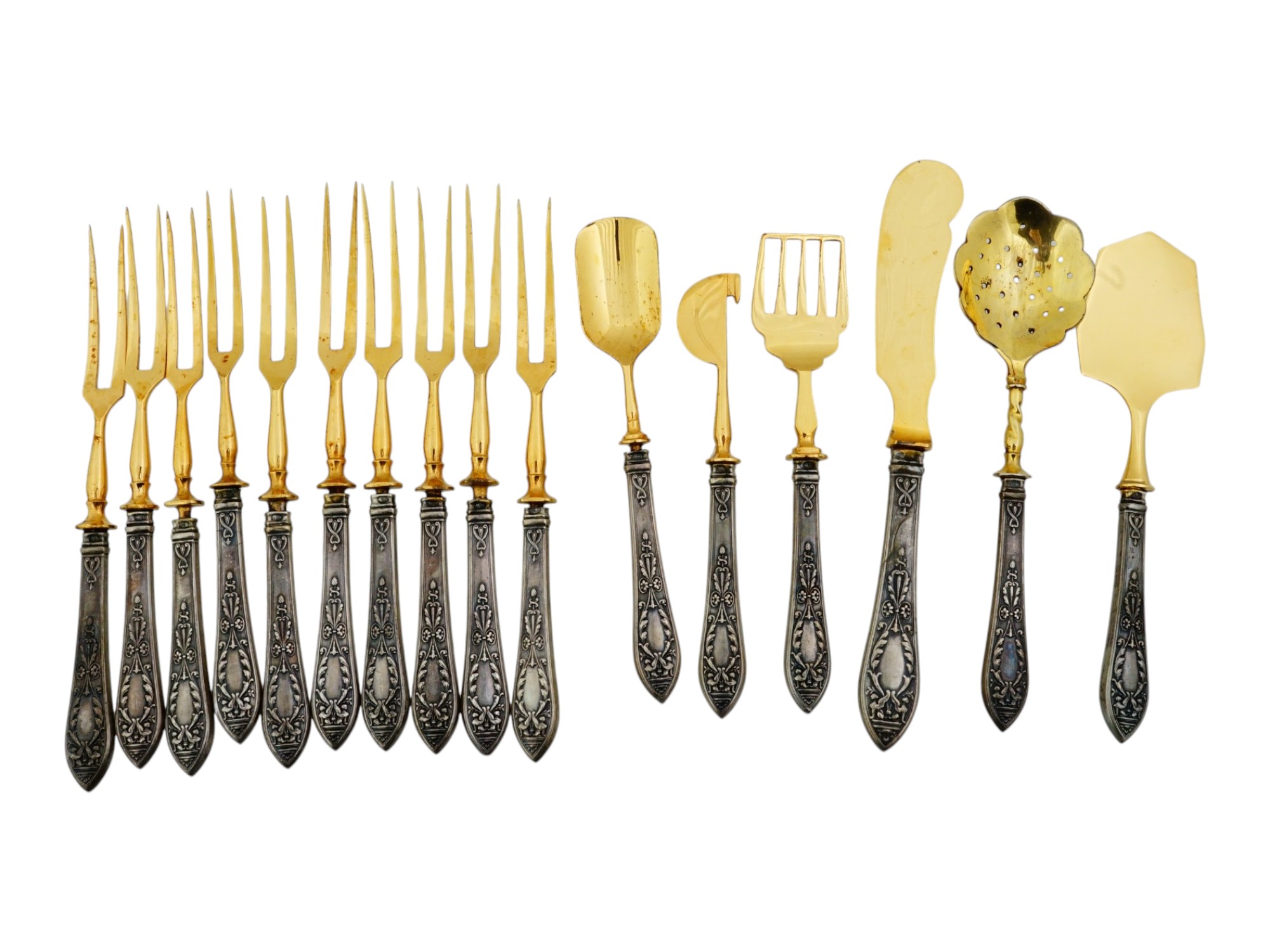 RUSSIAN GRACHEV BROTHERS SILVER FISH CUTLERY SET W CASES