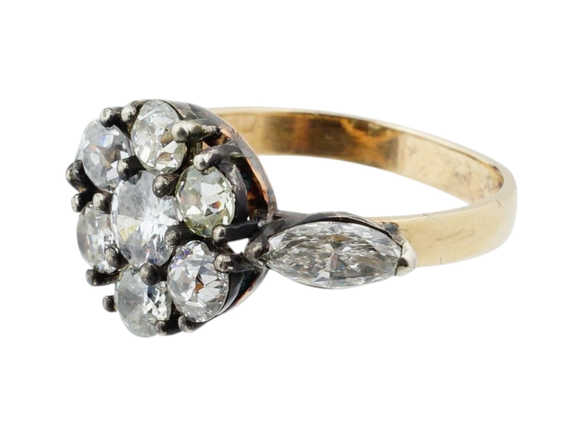 IMPERIAL RUSSIAN 56 GOLD AND DIAMOND RING