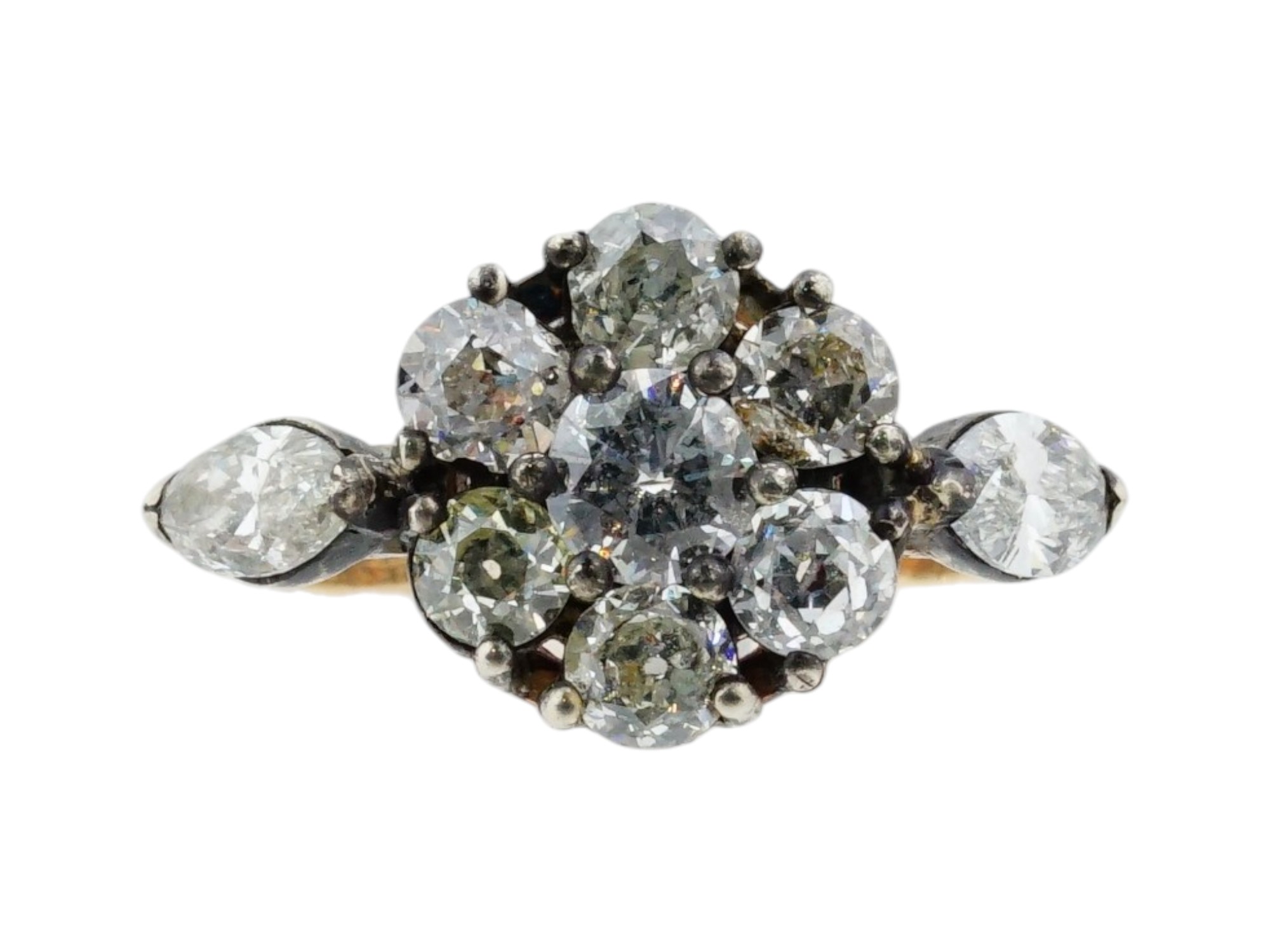 IMPERIAL RUSSIAN 56 GOLD AND DIAMOND RING