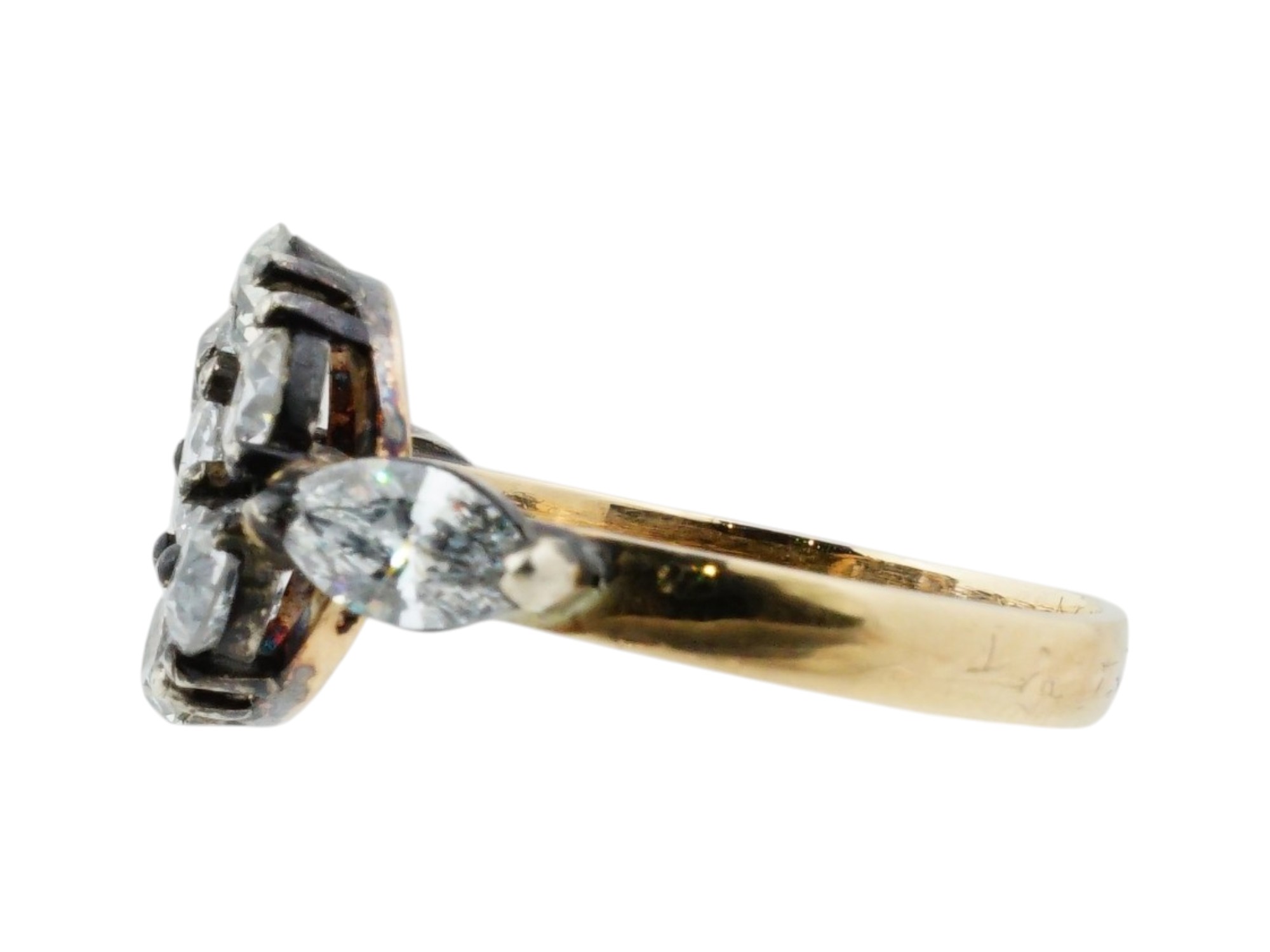 IMPERIAL RUSSIAN 56 GOLD AND DIAMOND RING