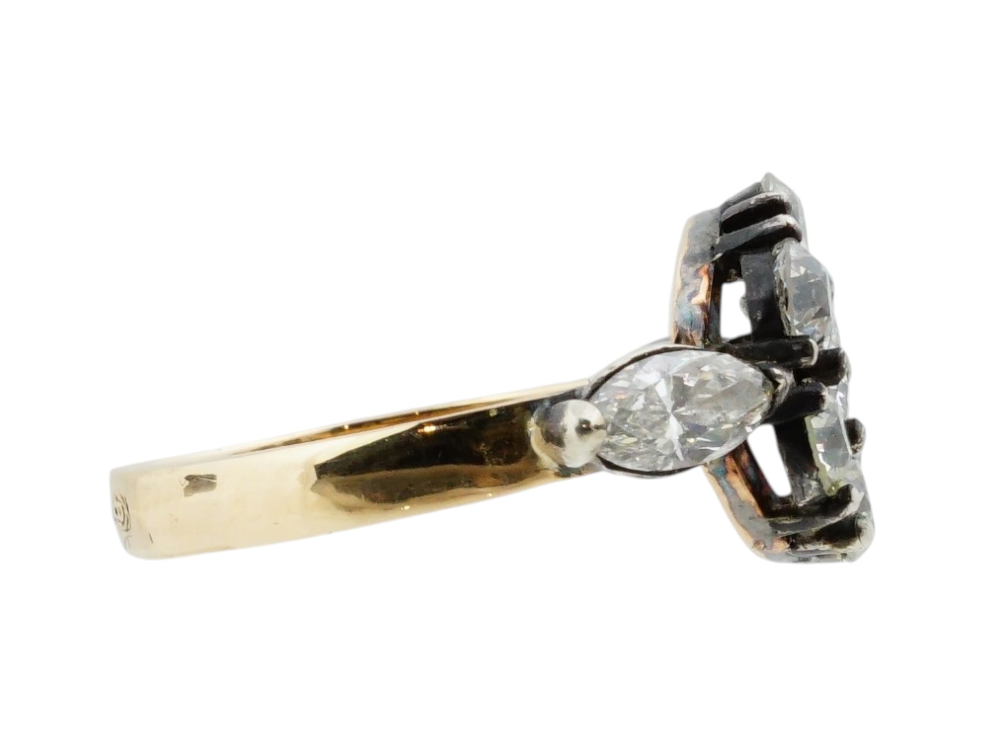 IMPERIAL RUSSIAN 56 GOLD AND DIAMOND RING