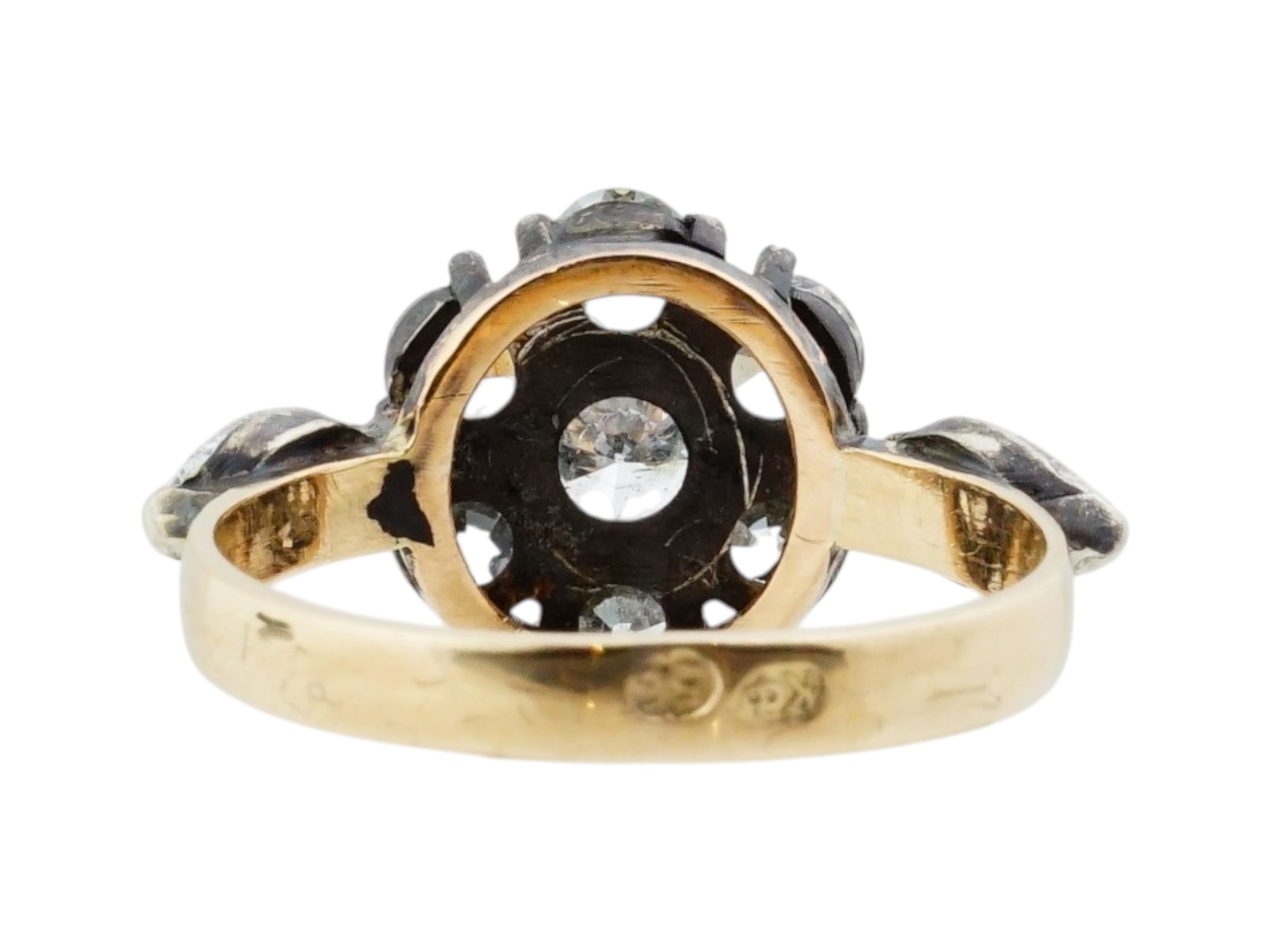 IMPERIAL RUSSIAN 56 GOLD AND DIAMOND RING