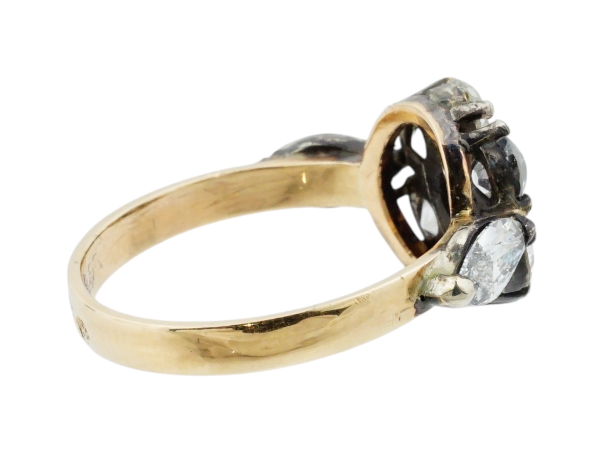 IMPERIAL RUSSIAN 56 GOLD AND DIAMOND RING