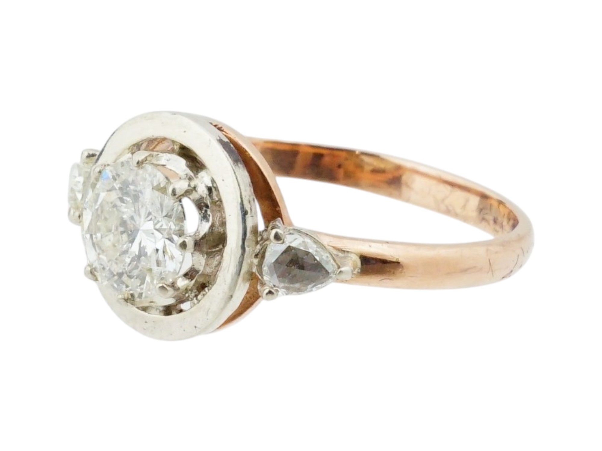 IMPERIAL RUSSIAN 56 GOLD AND DIAMOND RING
