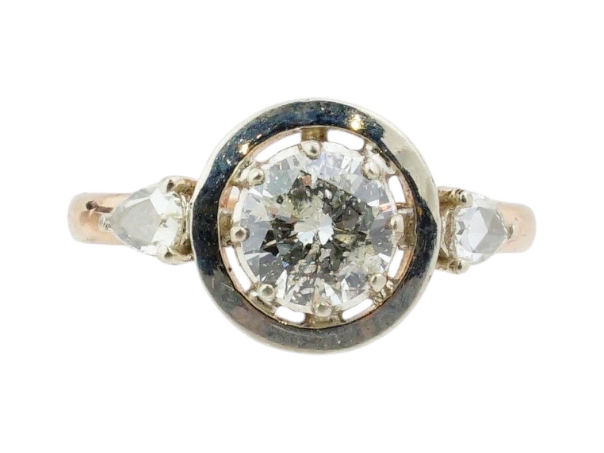 IMPERIAL RUSSIAN 56 GOLD AND DIAMOND RING