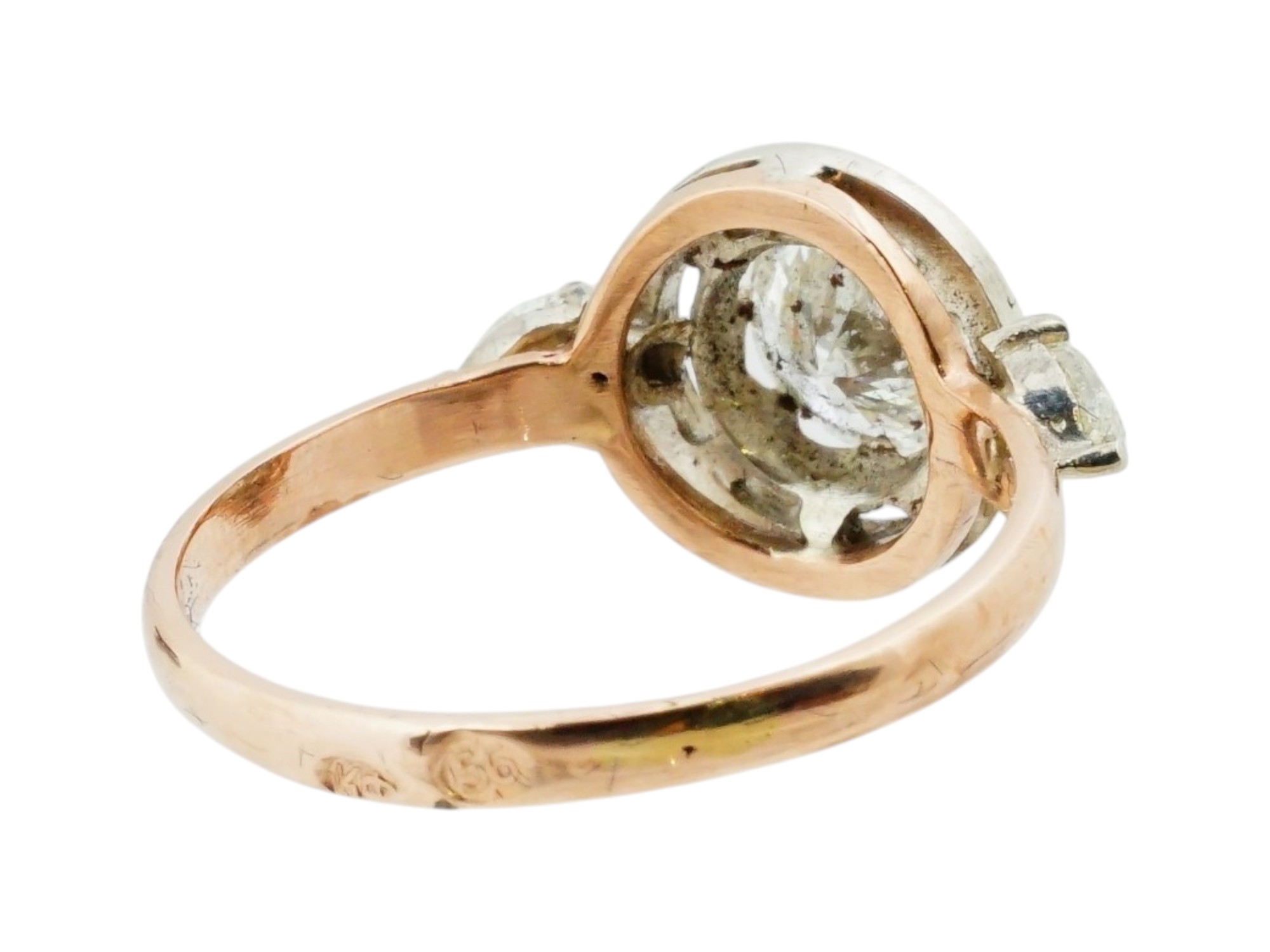 IMPERIAL RUSSIAN 56 GOLD AND DIAMOND RING