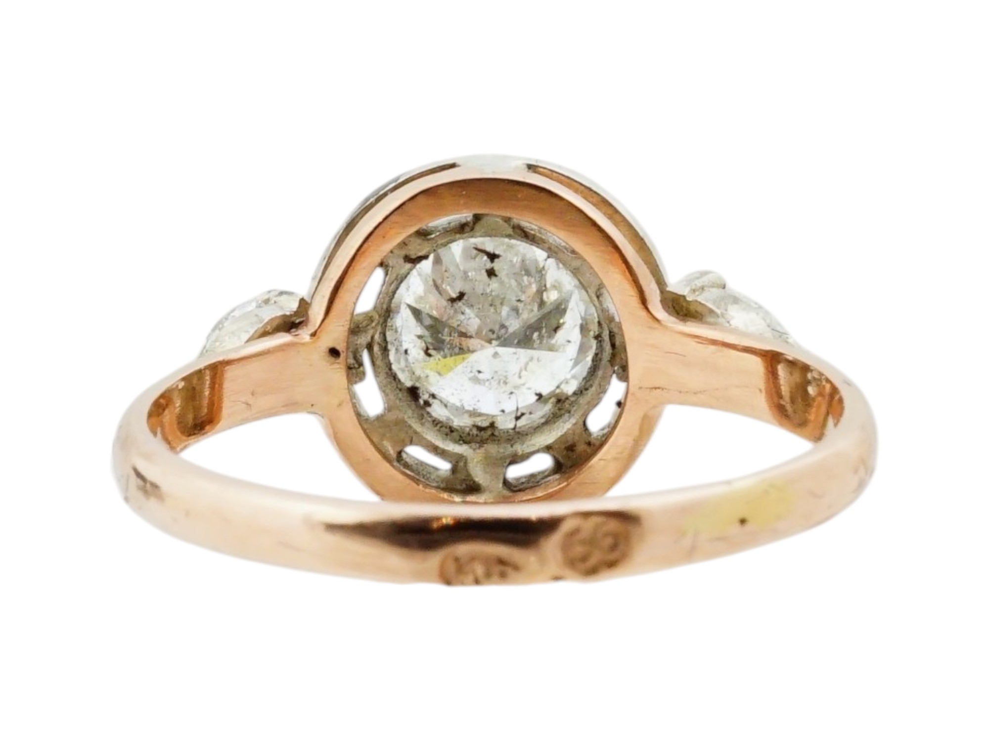 IMPERIAL RUSSIAN 56 GOLD AND DIAMOND RING