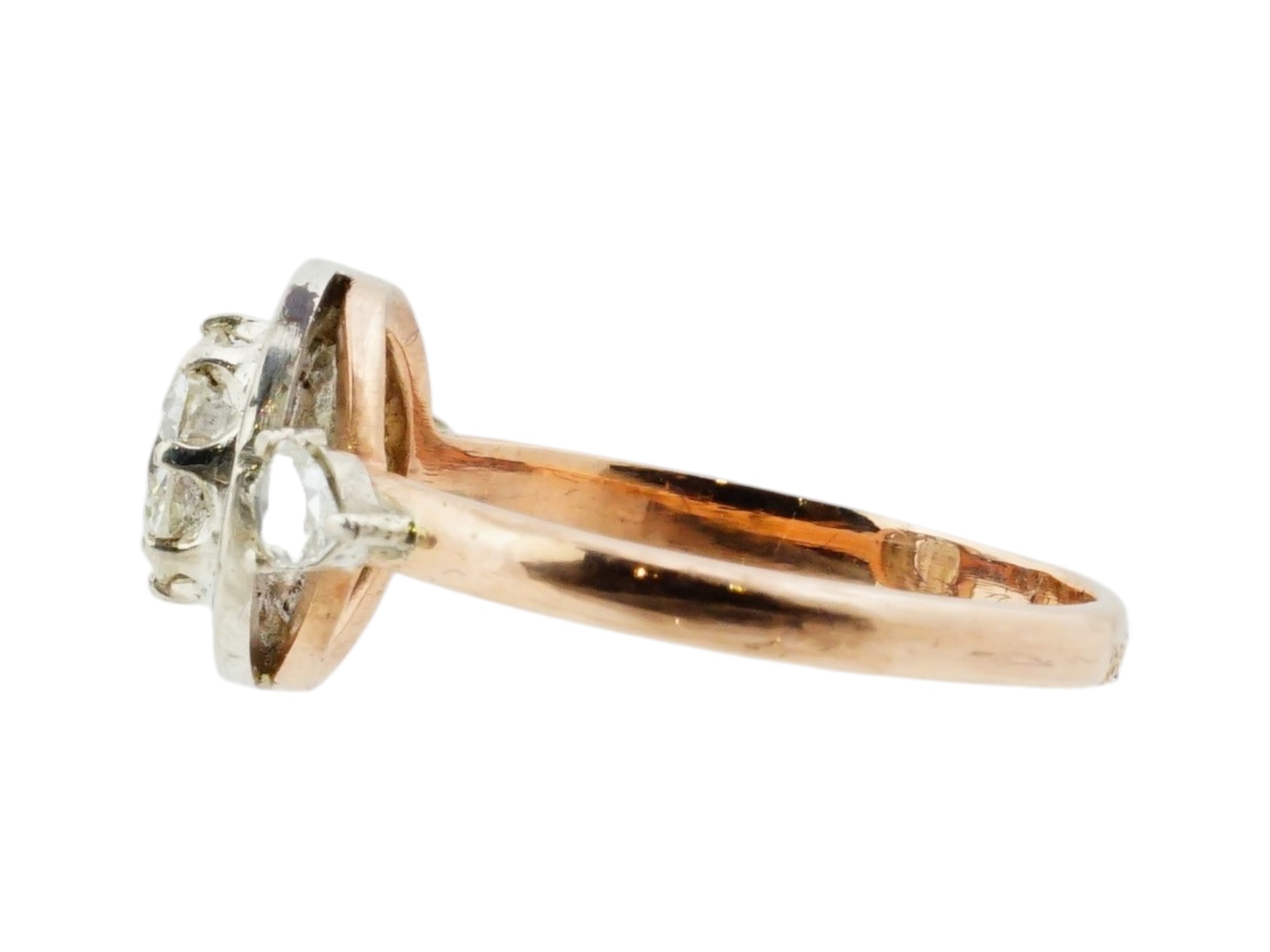 IMPERIAL RUSSIAN 56 GOLD AND DIAMOND RING