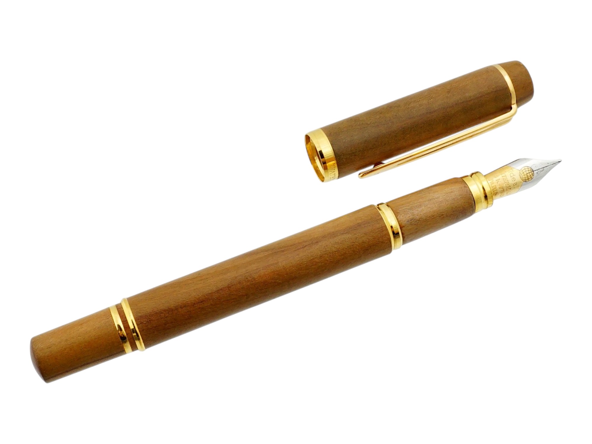 FRENCH WATERMAN 18K GOLD NIB WOOD FOUNTAIN PEN