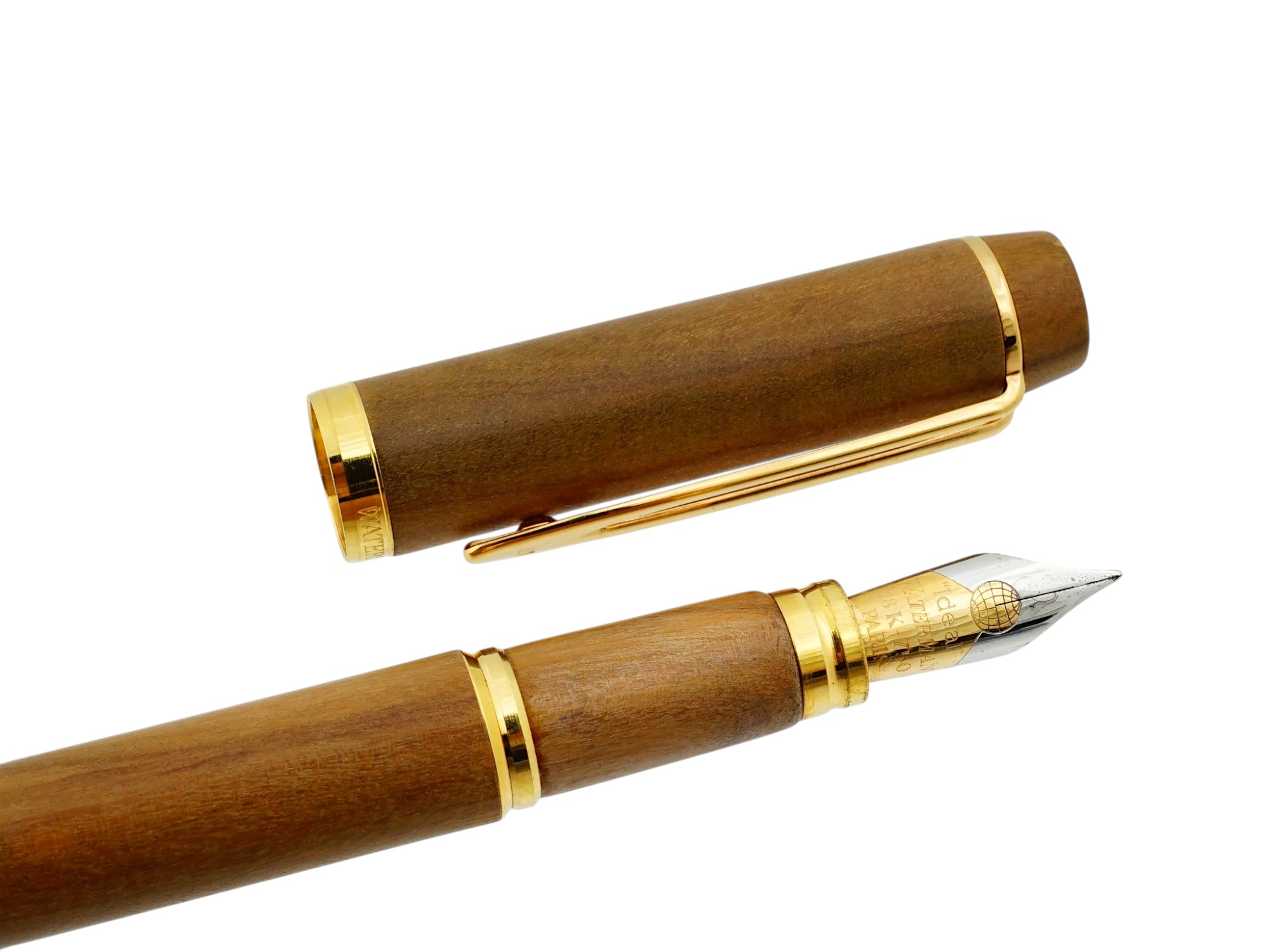 FRENCH WATERMAN 18K GOLD NIB WOOD FOUNTAIN PEN