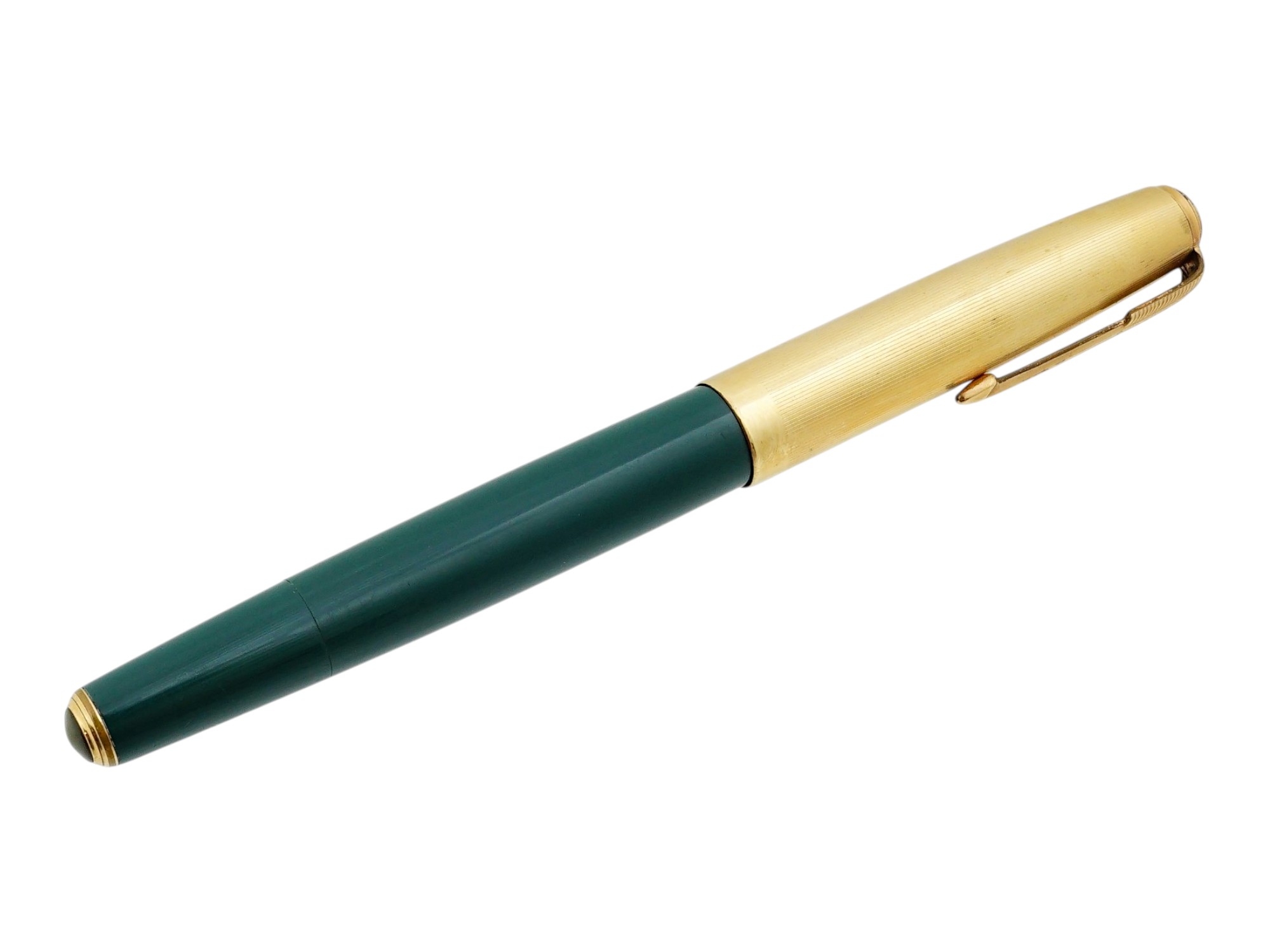 VINTAGE USA PARKER 51 GREEN GOLD FILLED FOUNTAIN PEN