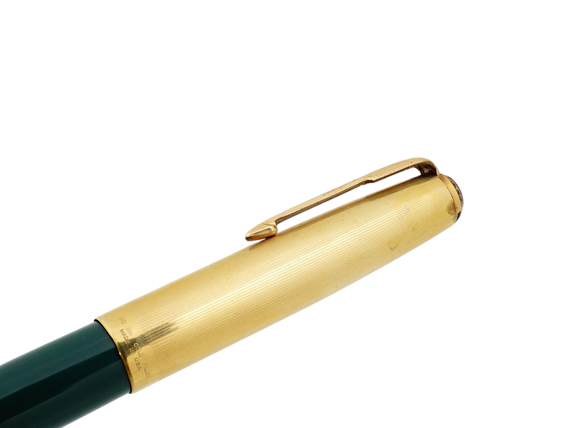 VINTAGE USA PARKER 51 GREEN GOLD FILLED FOUNTAIN PEN